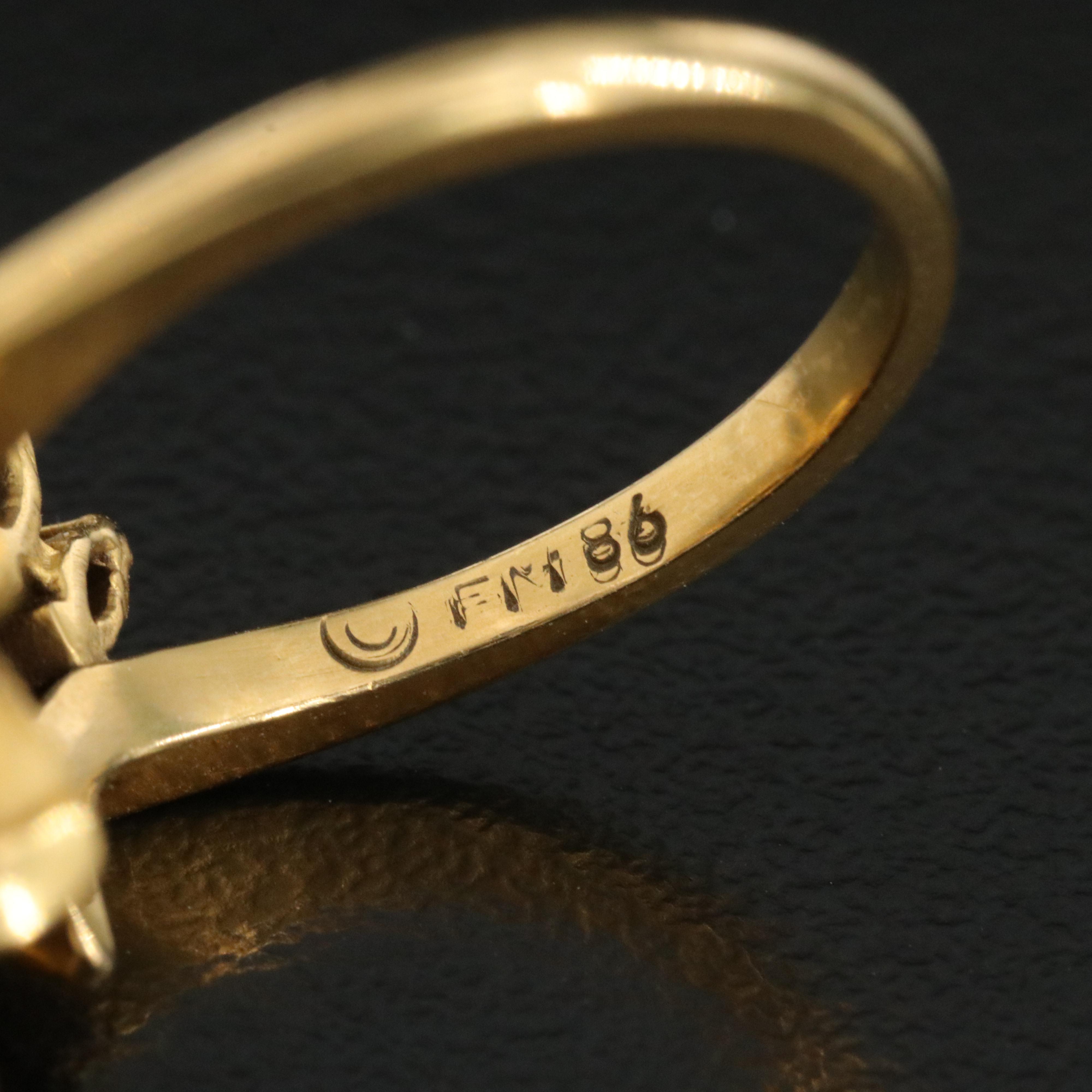 Franklin Mint 14K Diamond and Emerald Rose Ring