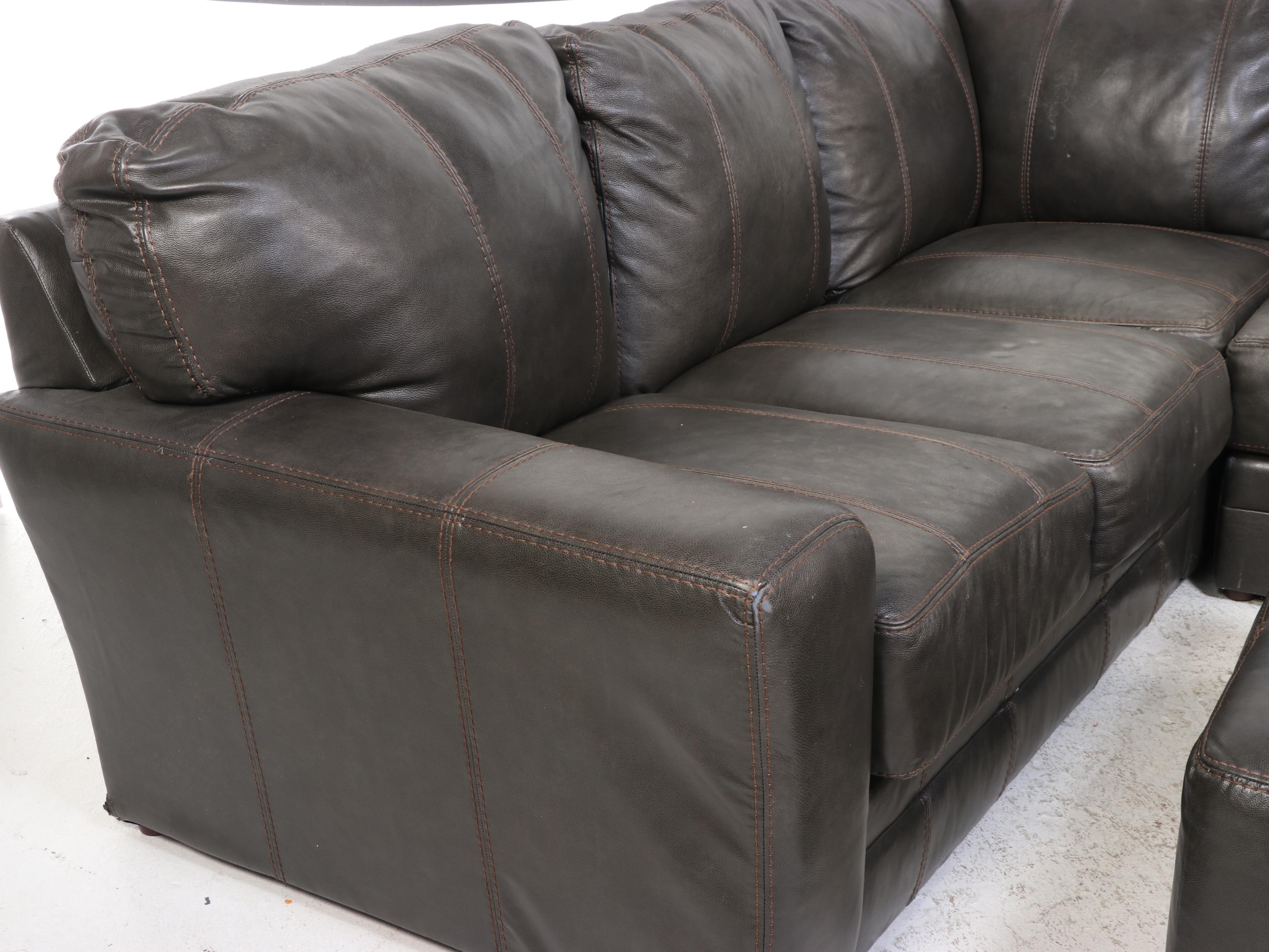 Jackson Furniture Industries Leather Modular Sofa with Ottoman