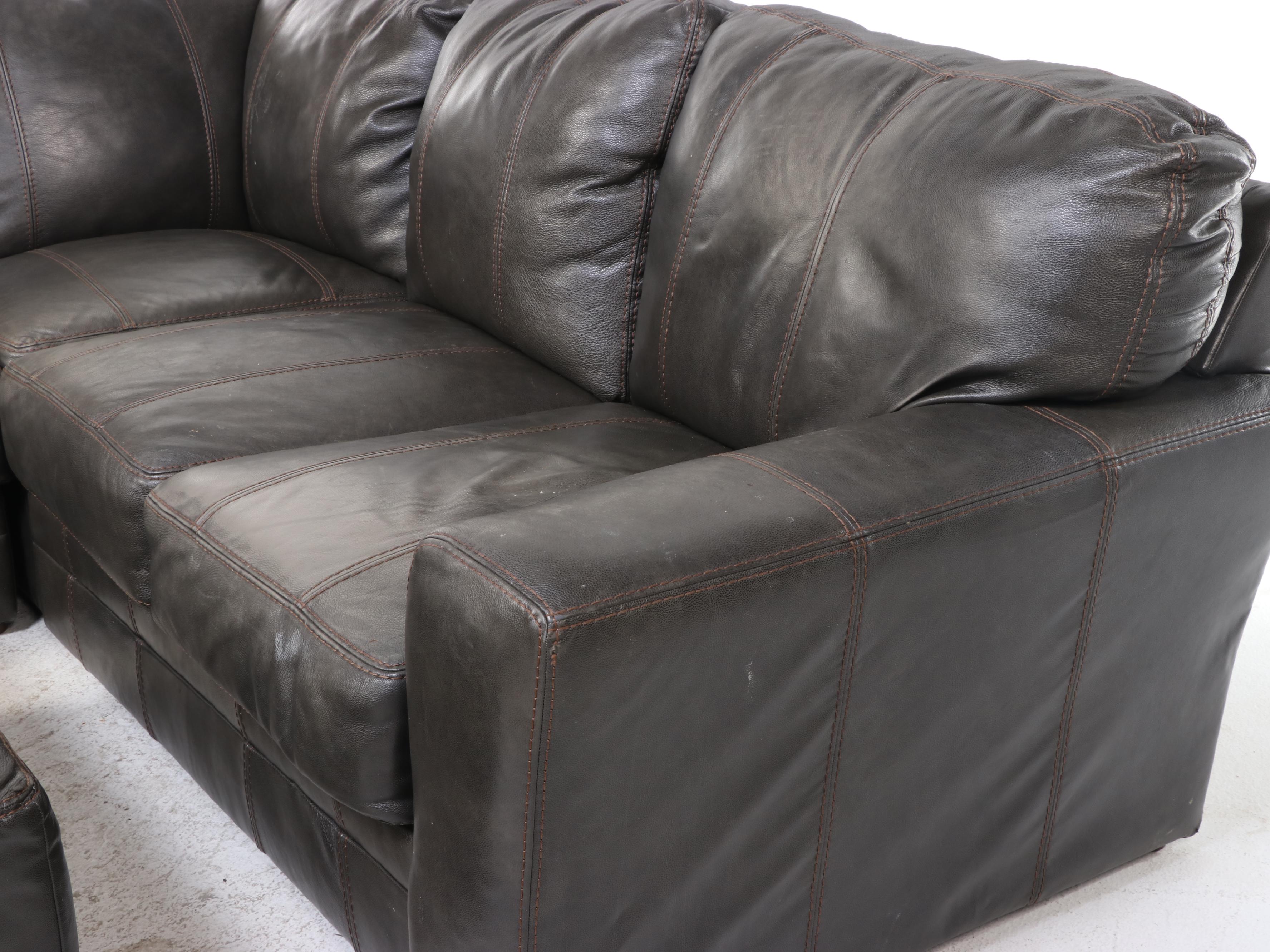 Jackson Furniture Industries Leather Modular Sofa with Ottoman