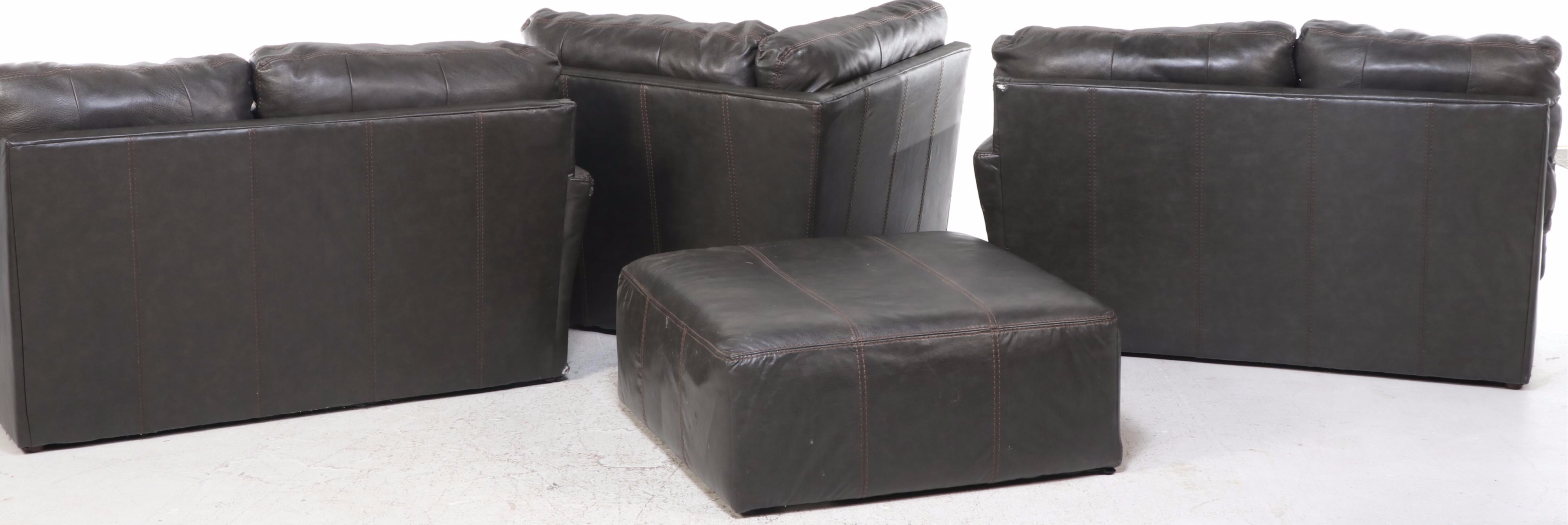 Jackson Furniture Industries Leather Modular Sofa with Ottoman
