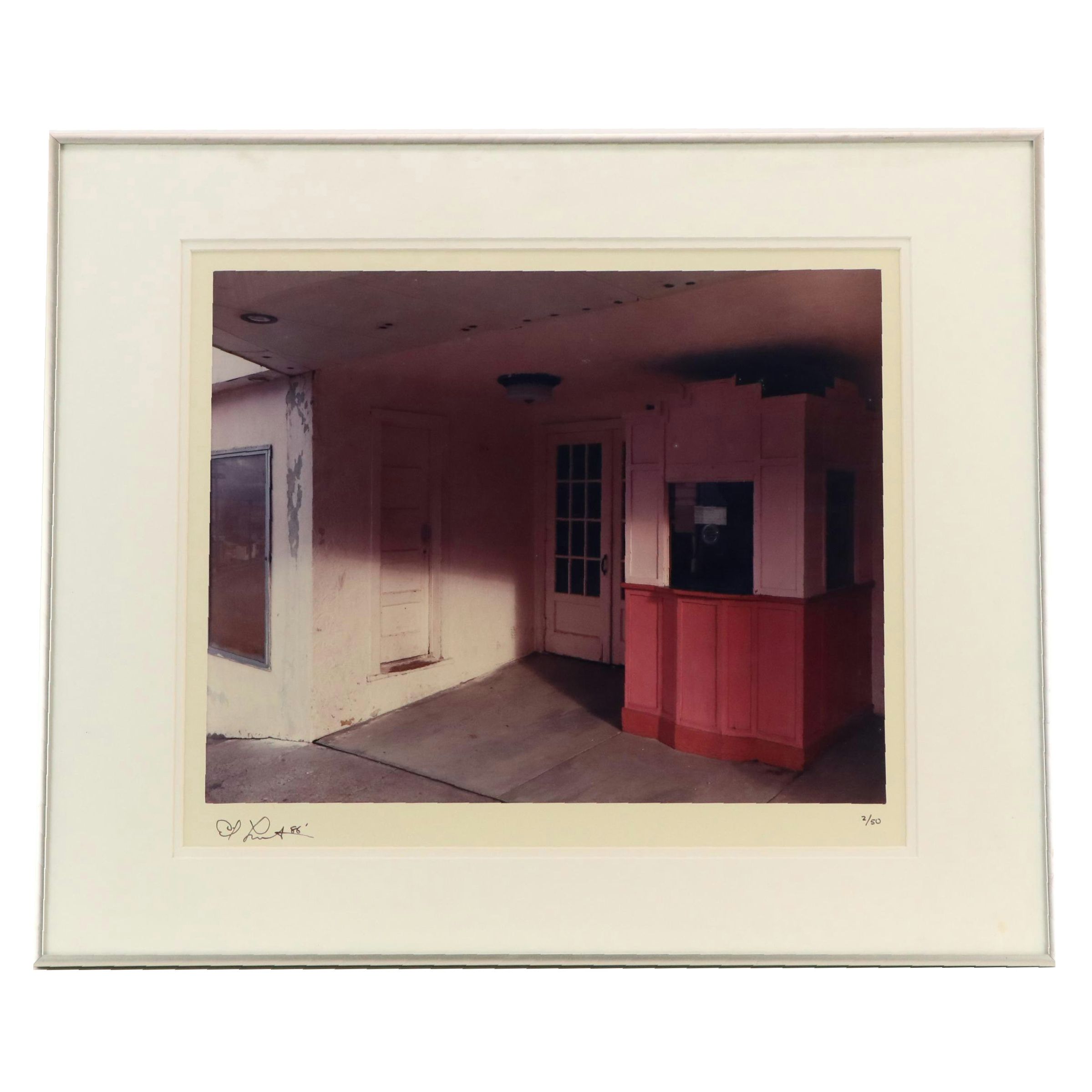 Color Photograph of Old Theater Ticket Booth, 1986