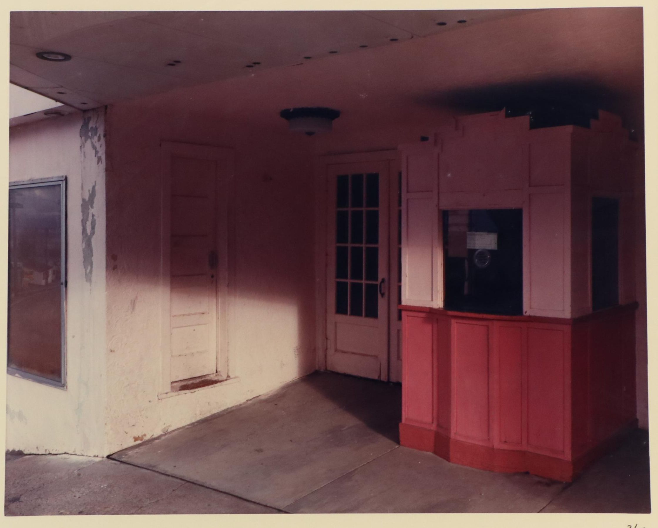 Color Photograph of Old Theater Ticket Booth, 1986