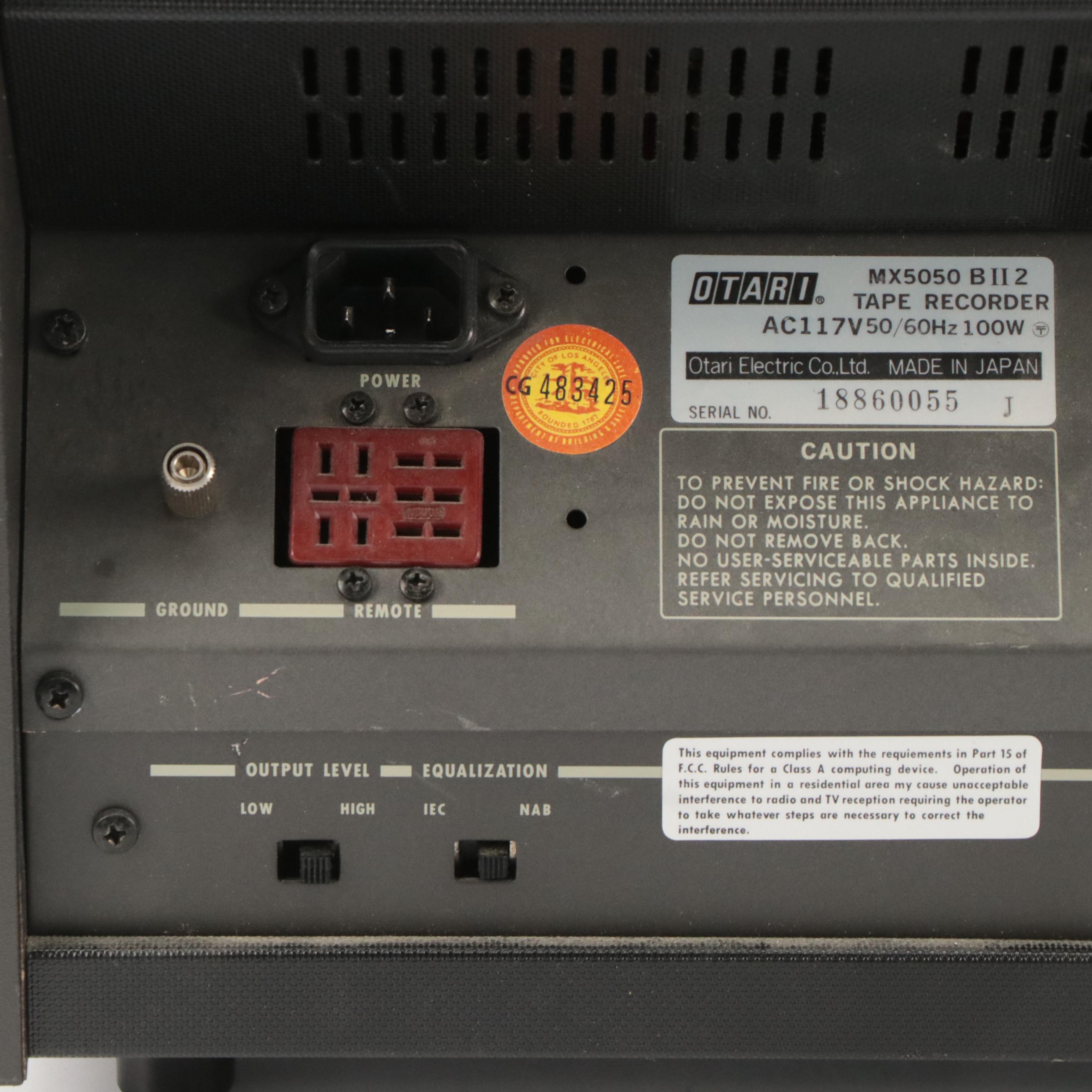 Otari MX-5050 BII Studio 8-Track Tape Recorder, Late 20th Century