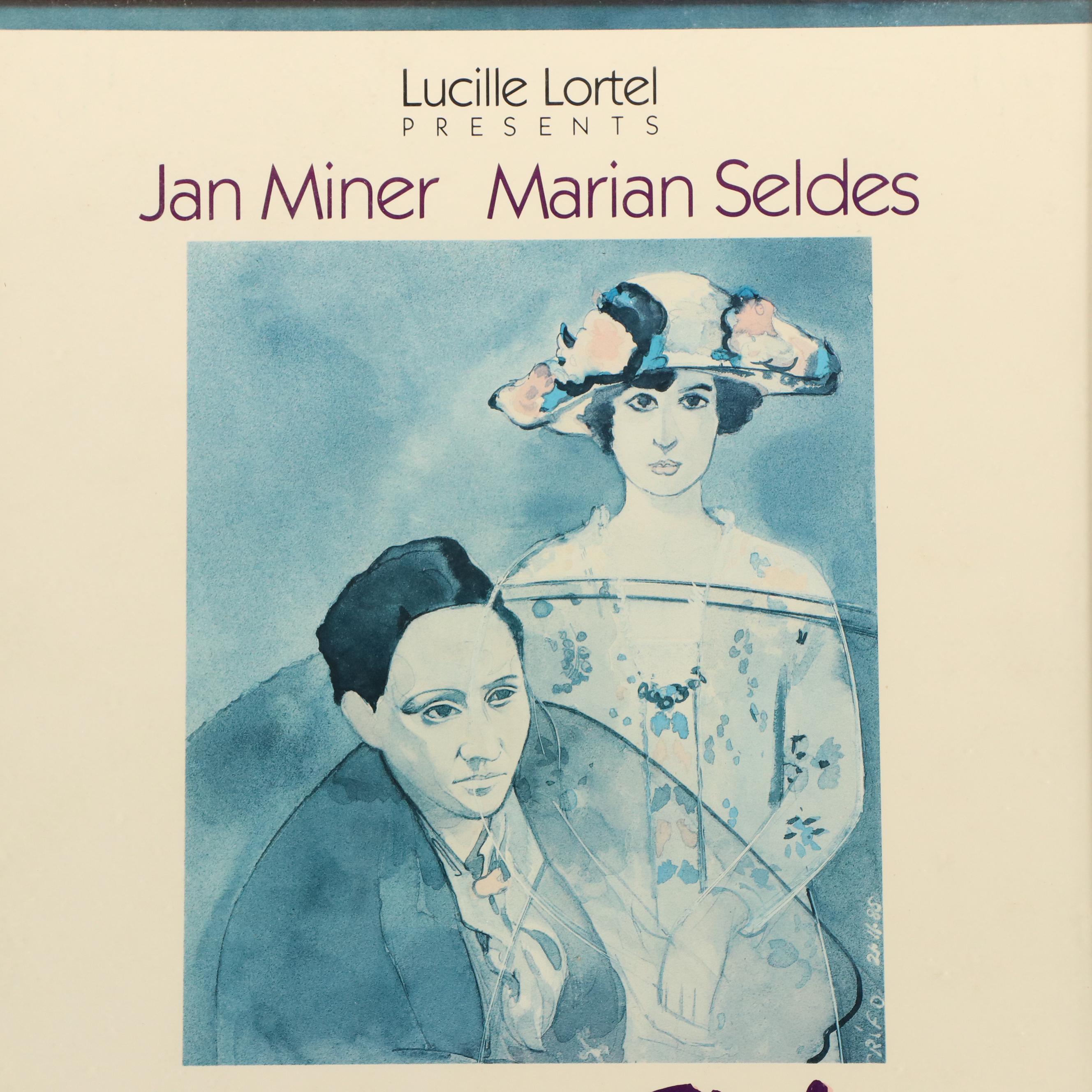 Lucille Lortel Offset Lithograph Poster "Gertrude Stein and a Companion"