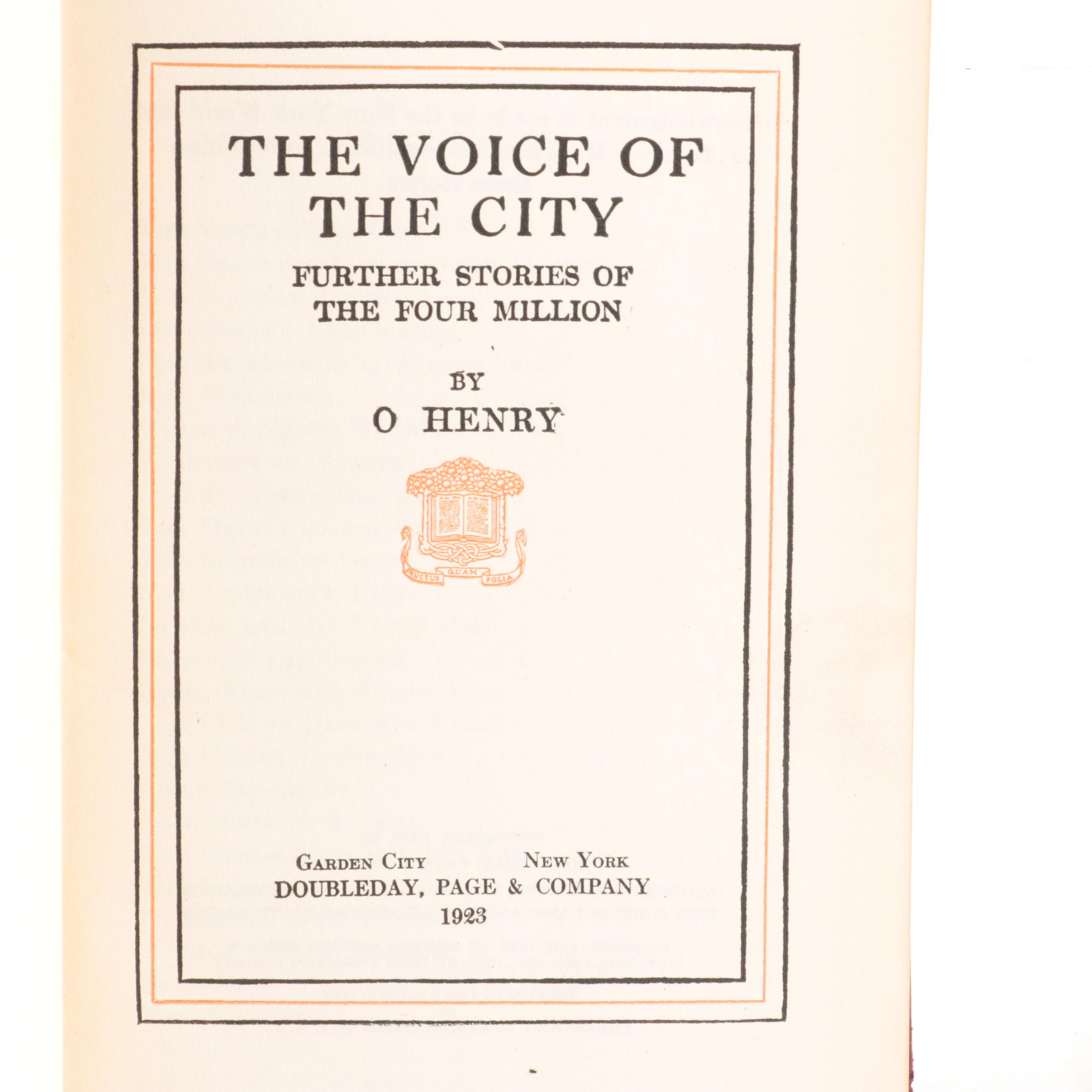 "The Voice of the City" and More Books by O. Henry, Early 20th Century