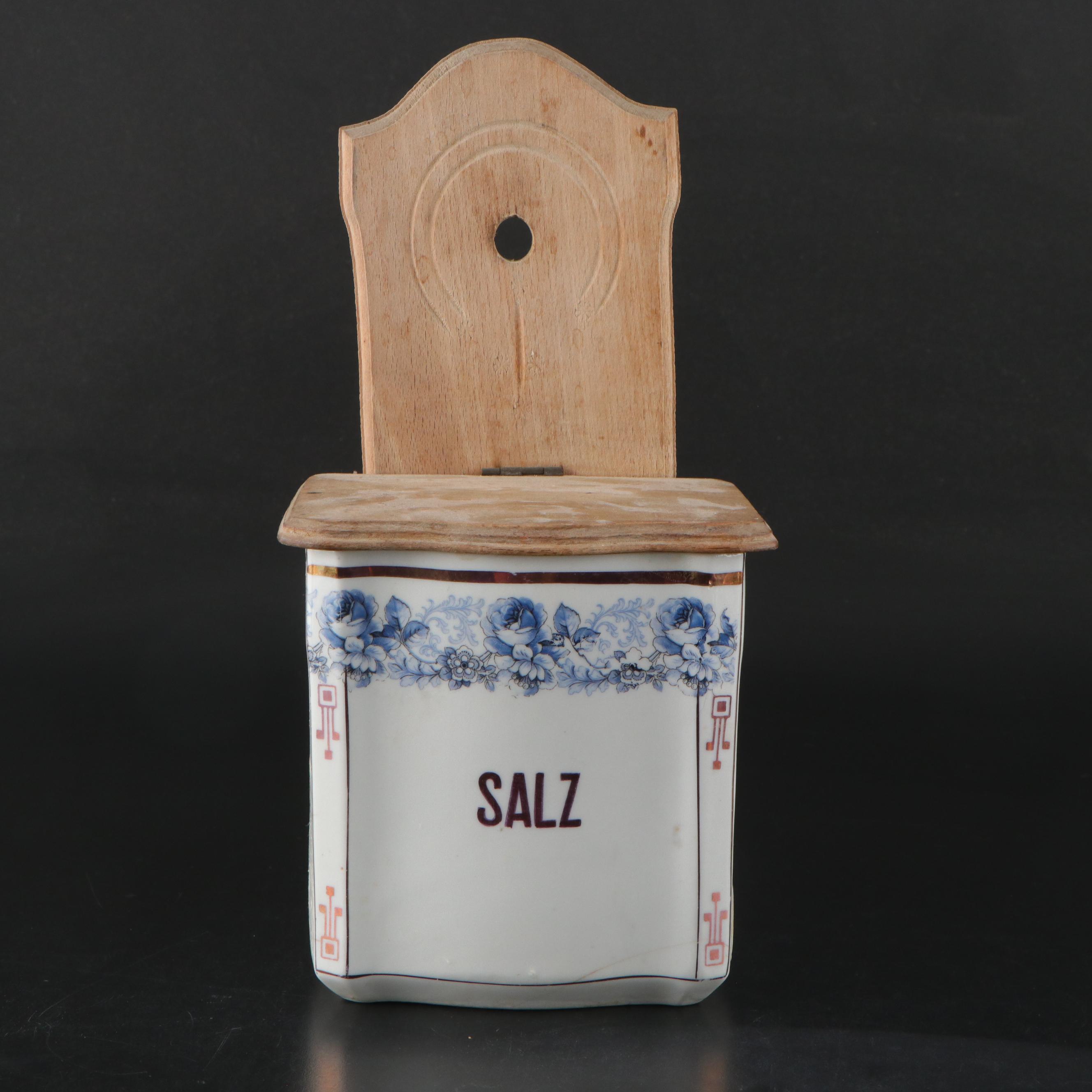 Victoria Porcelain Lusterware Canister Set with Other Salt Box