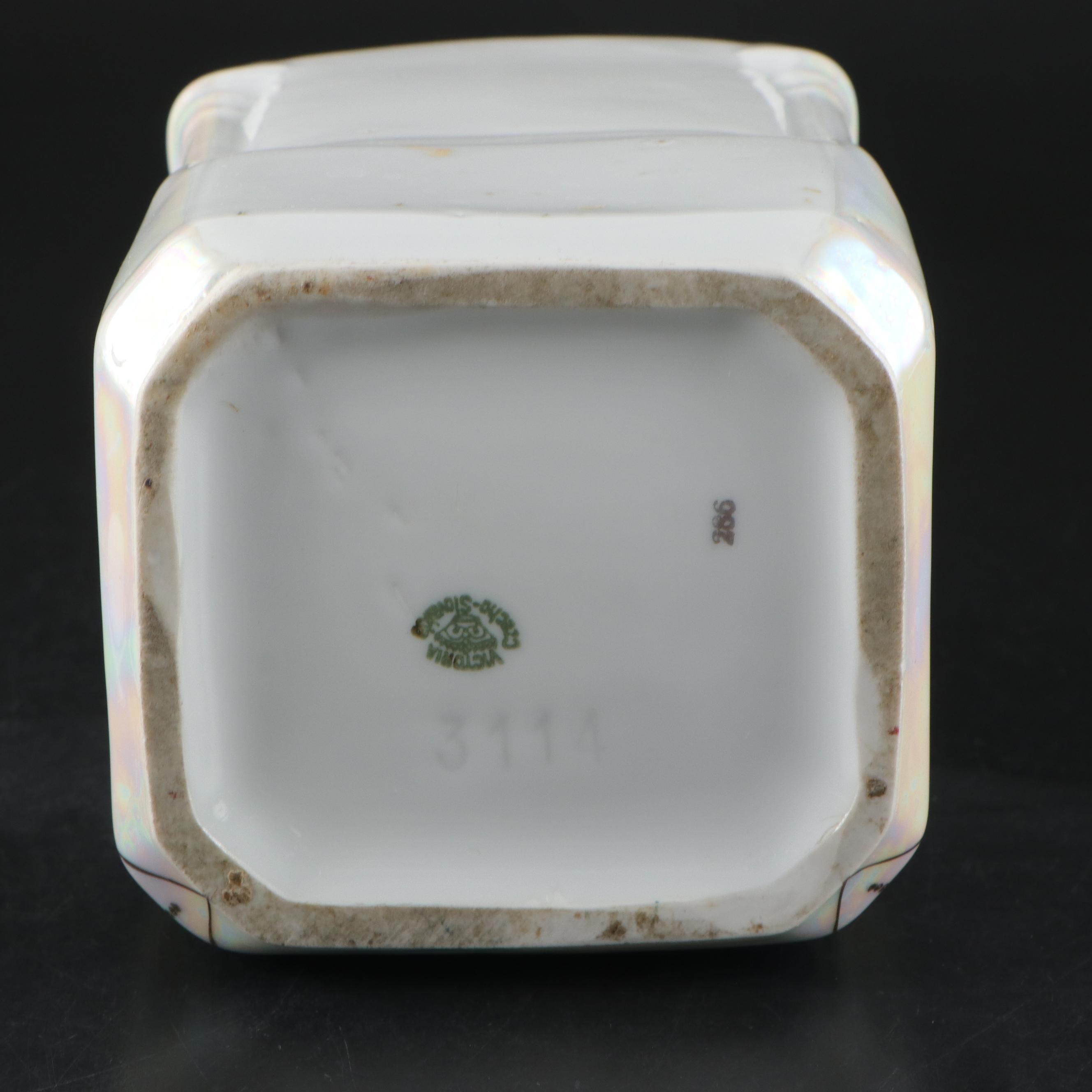 Victoria Porcelain Lusterware Canister Set with Other Salt Box