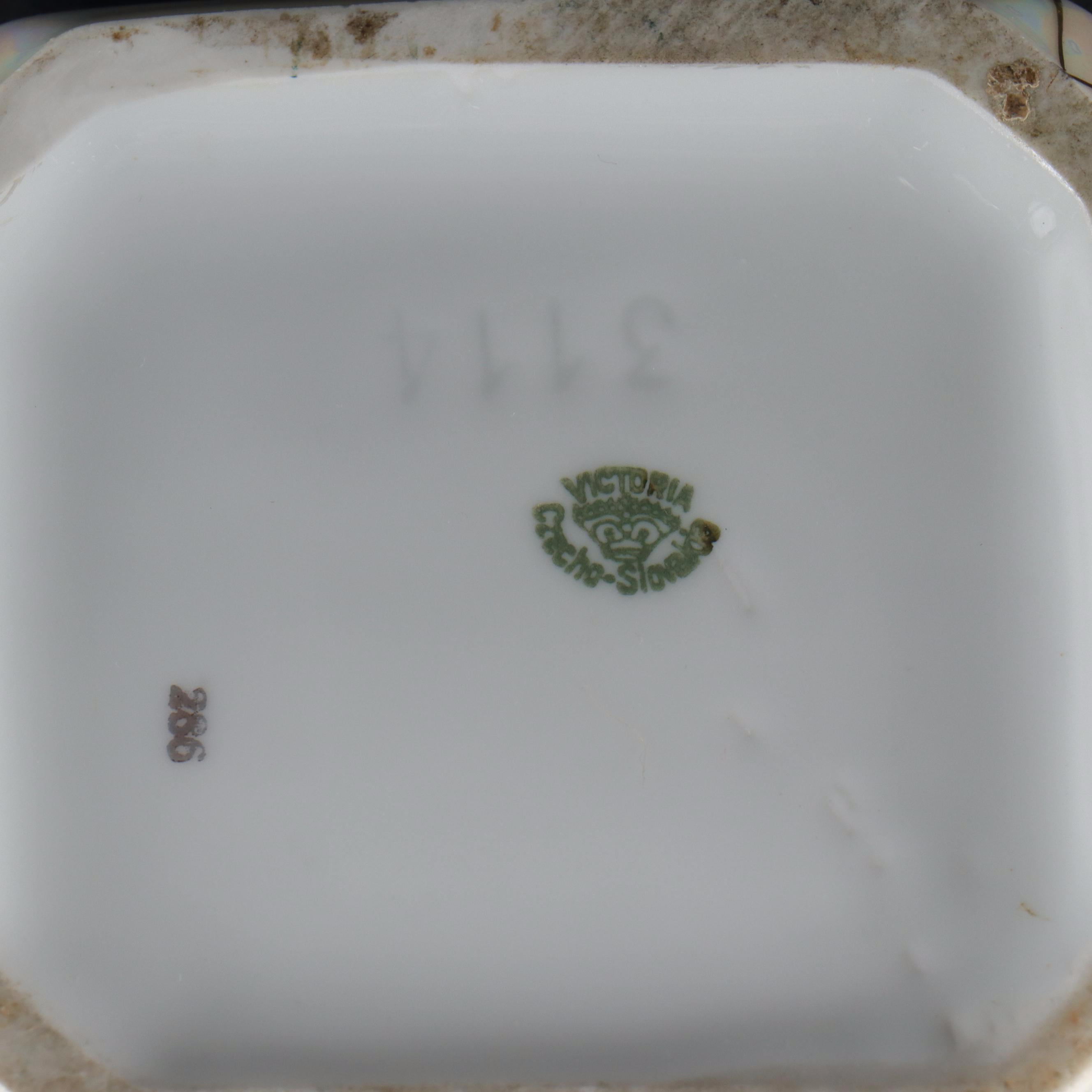 Victoria Porcelain Lusterware Canister Set with Other Salt Box