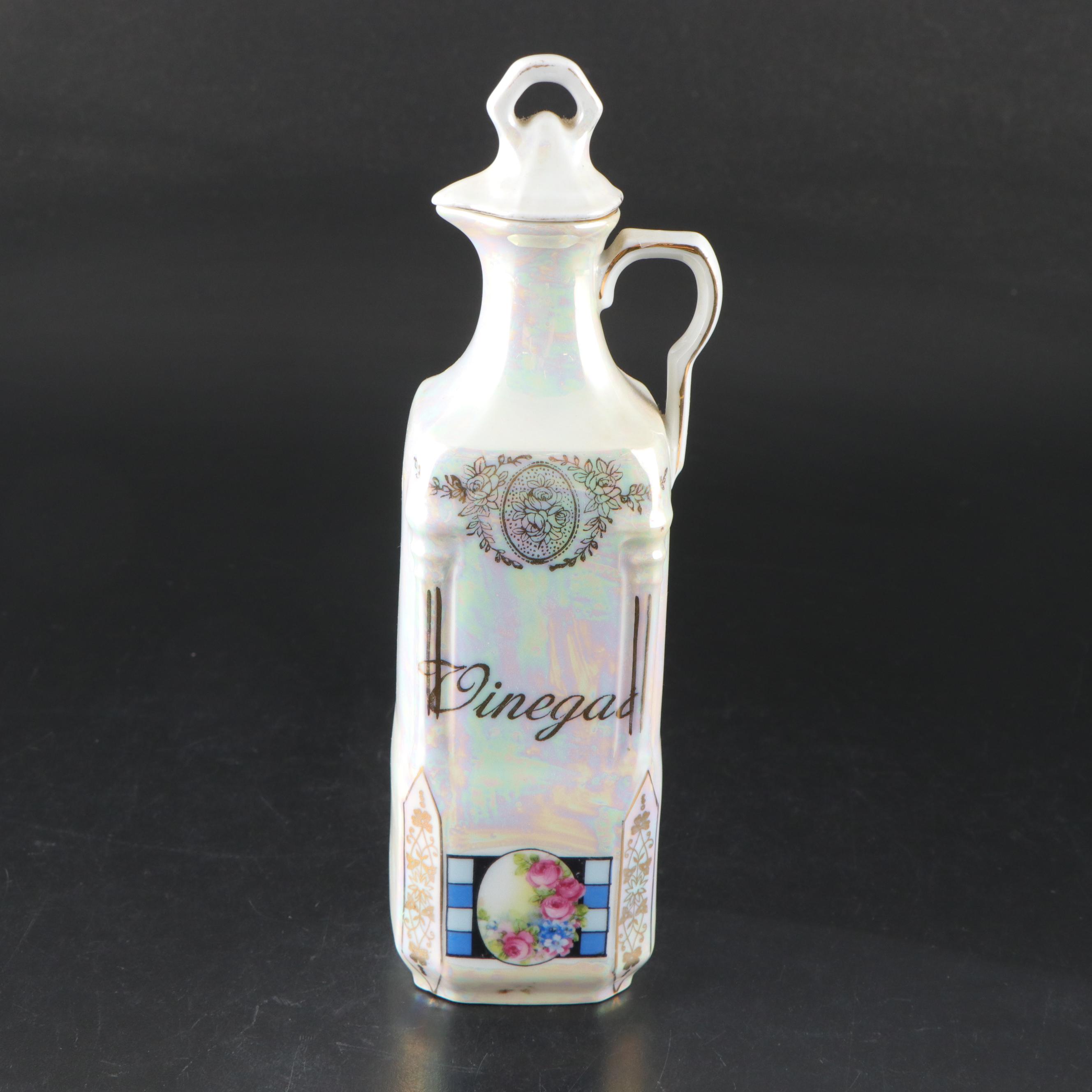 Victoria Porcelain Lusterware Canister Set with Other Salt Box