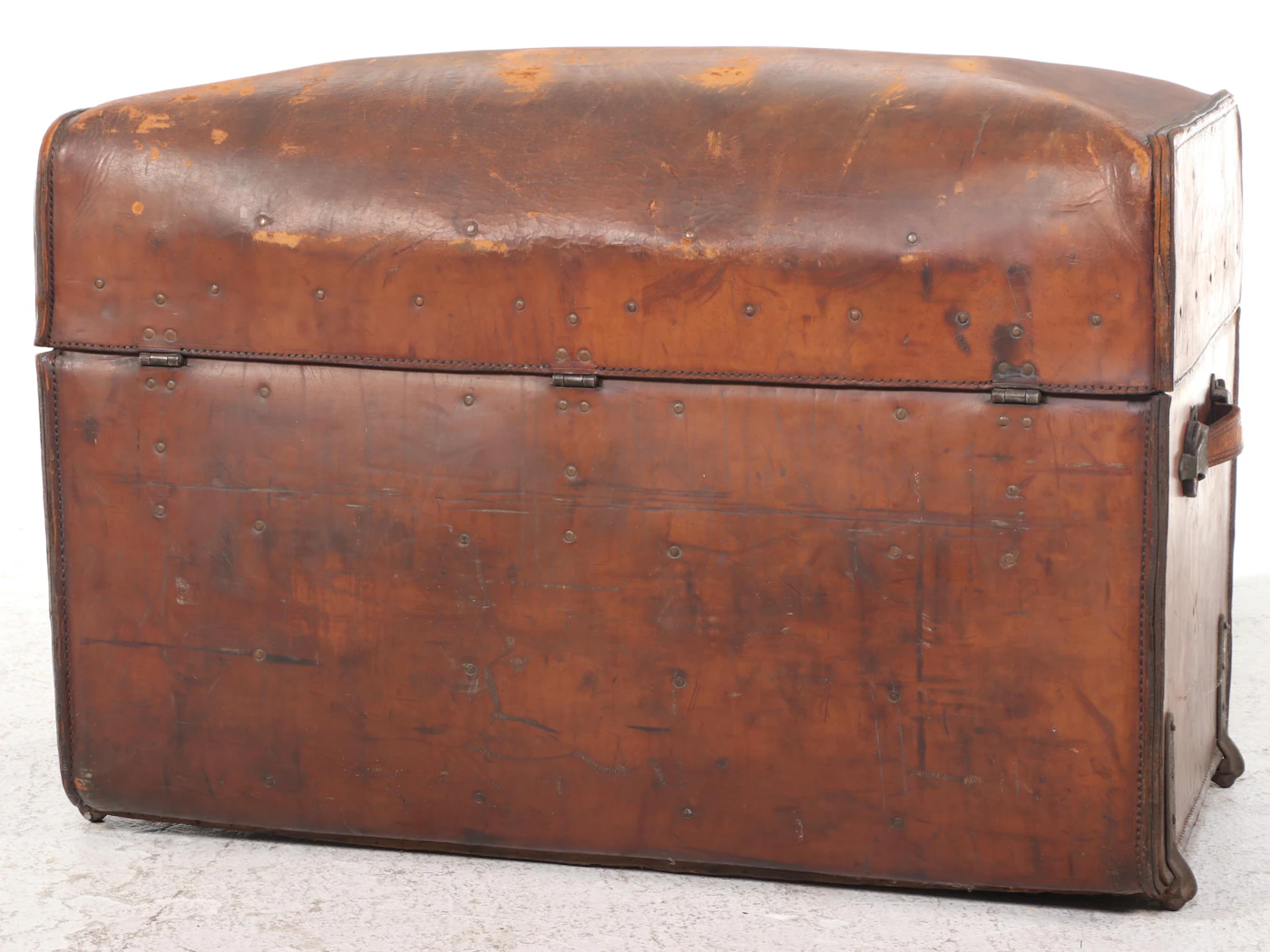 Victorian Leather Covered Domed Steamer Trunk, Late 19th Century | EBTH
