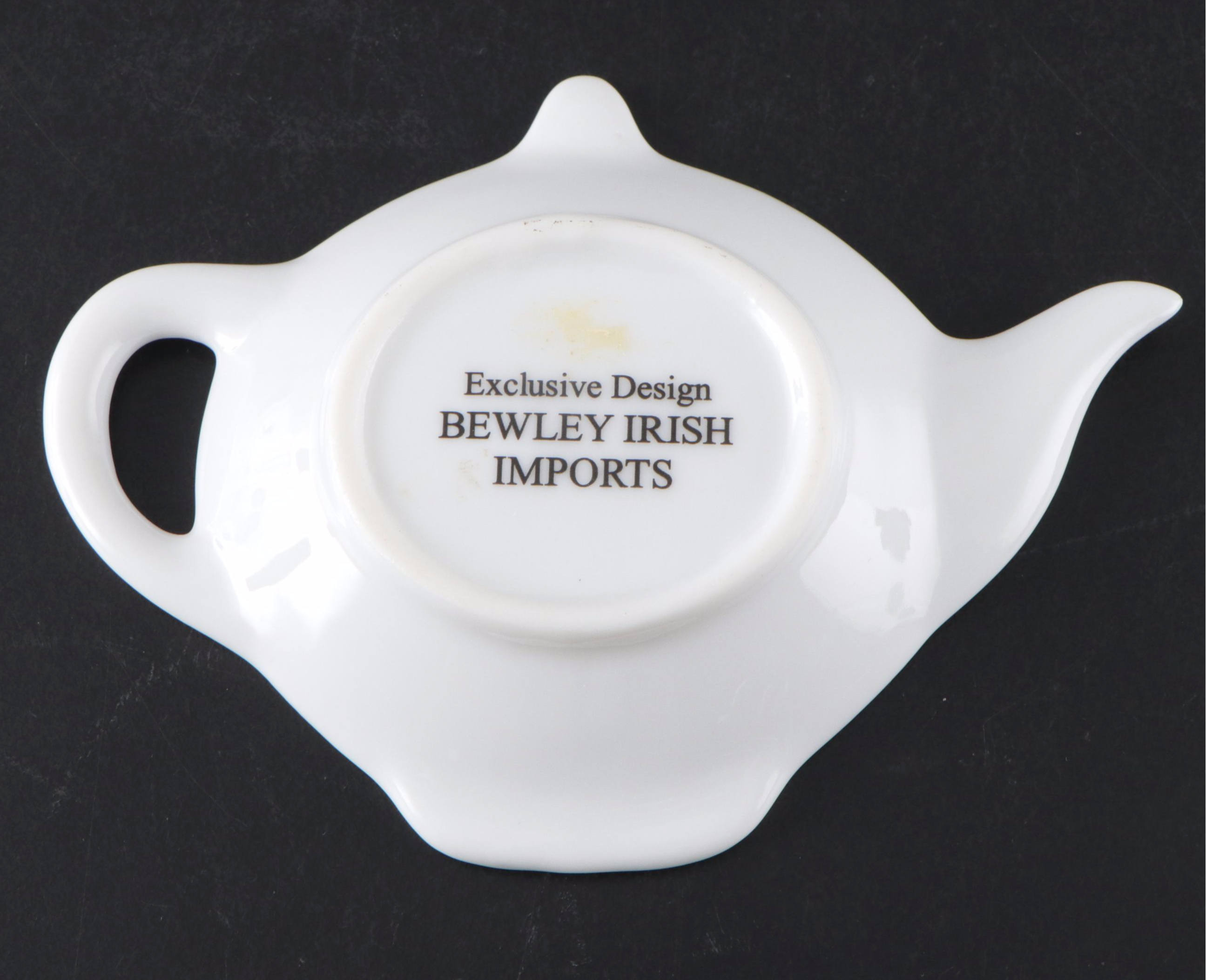 Bewley Irish Imports White Picnic China with Picnic Basket and More, Vintage