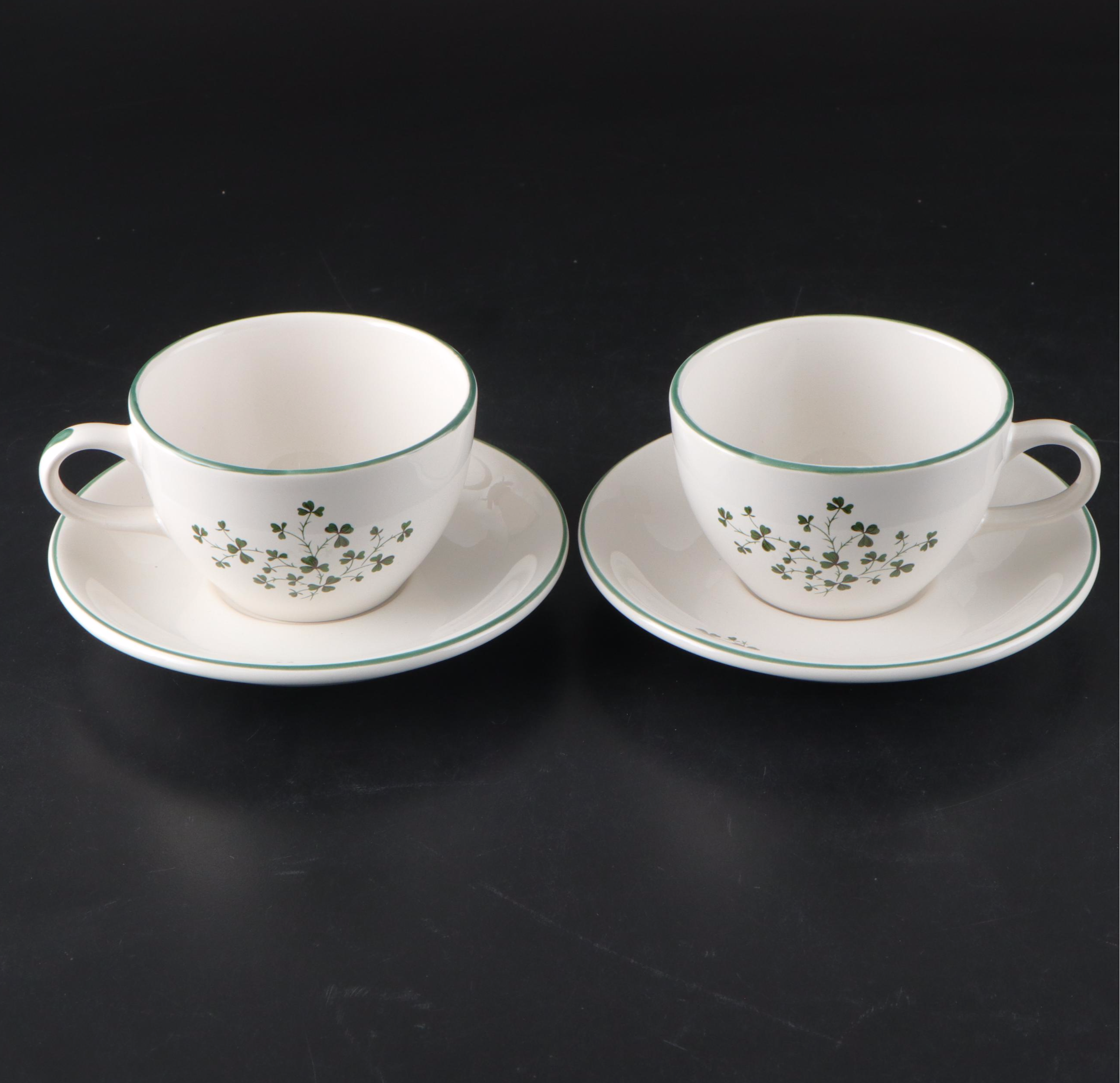 Bewley Irish Imports White Picnic China with Picnic Basket and More, Vintage