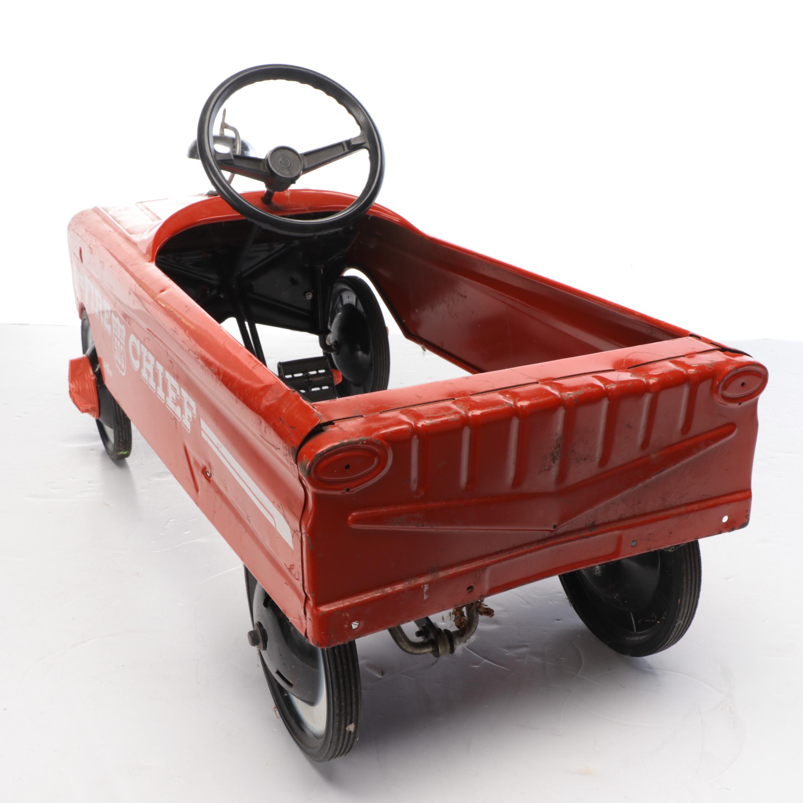 AMF Painted Metal Fire Truck Ride-On-Toy