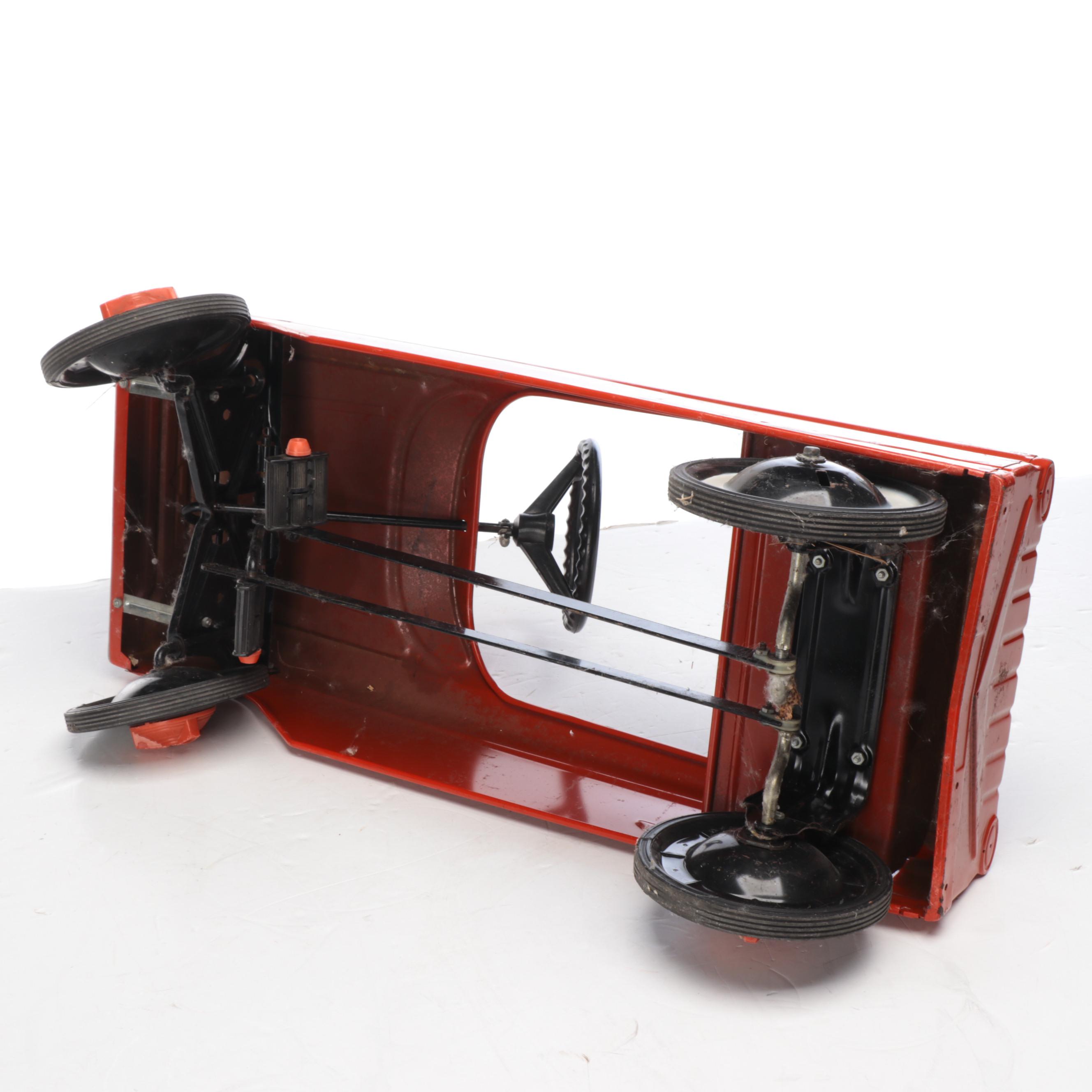 AMF Painted Metal Fire Truck Ride-On-Toy