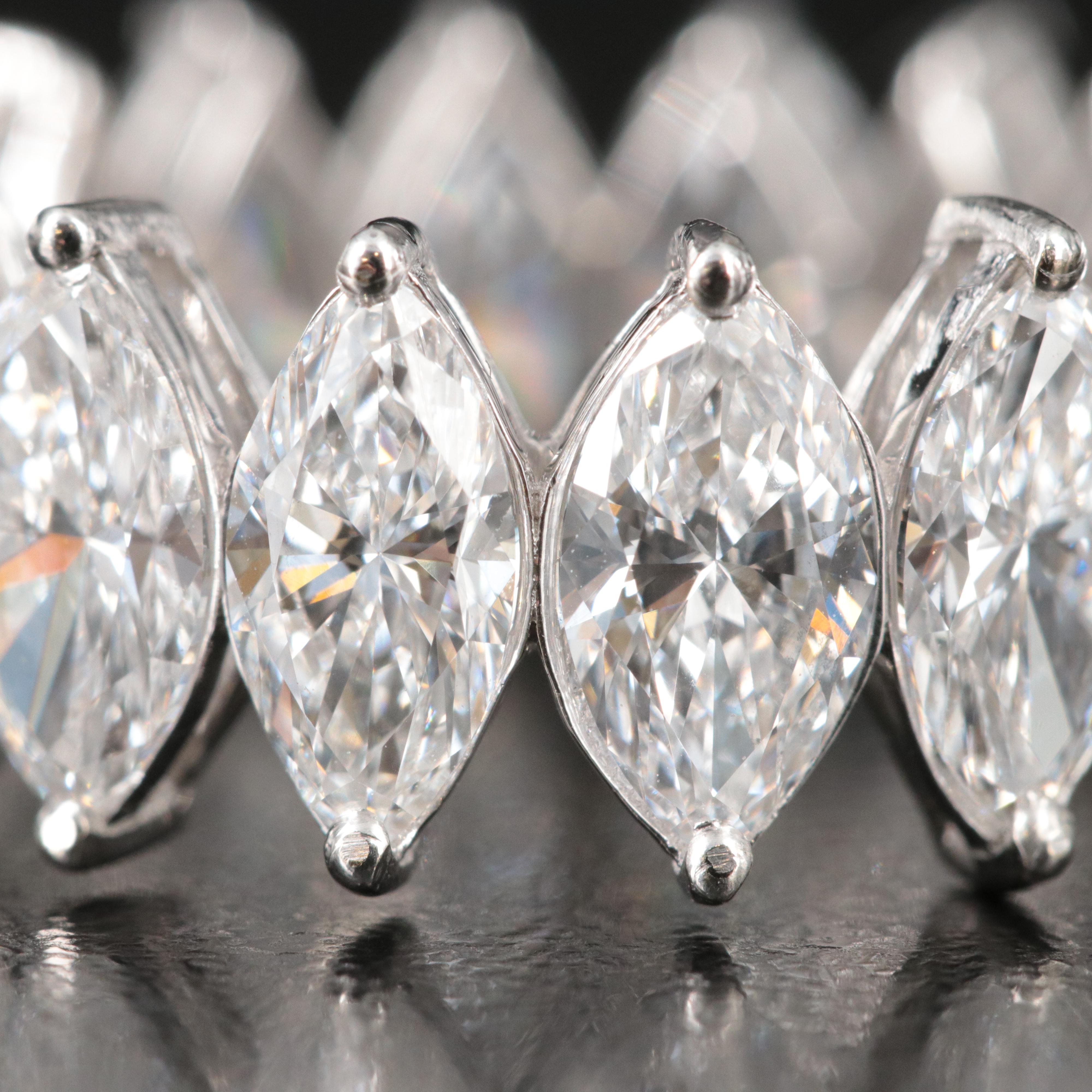 14K 8.10 CTW Lab Grown Marquise Cut Diamond Eternity Band