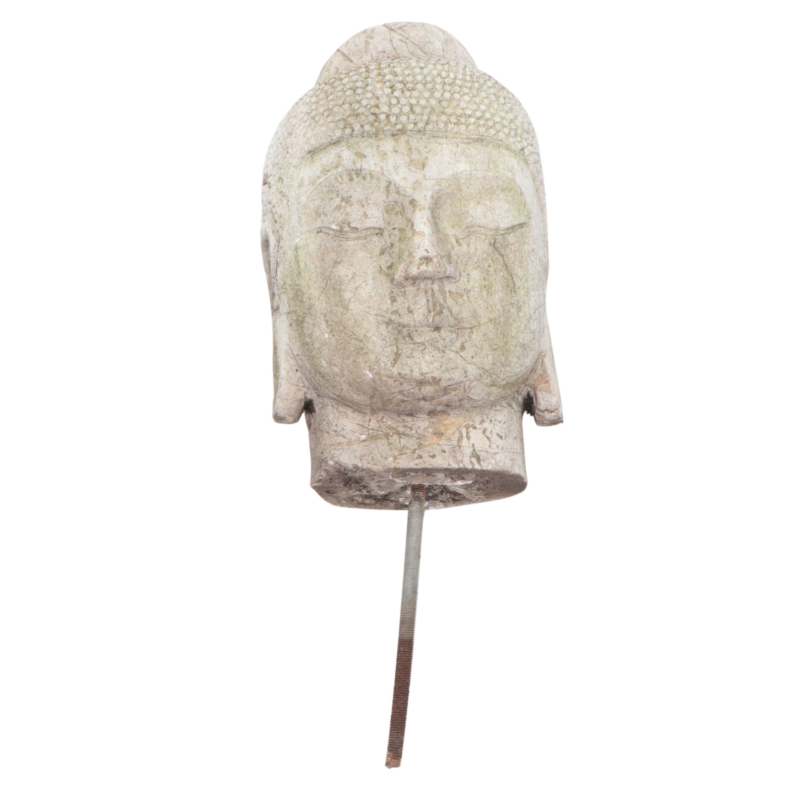Concrete Buddha Head Garden Statue