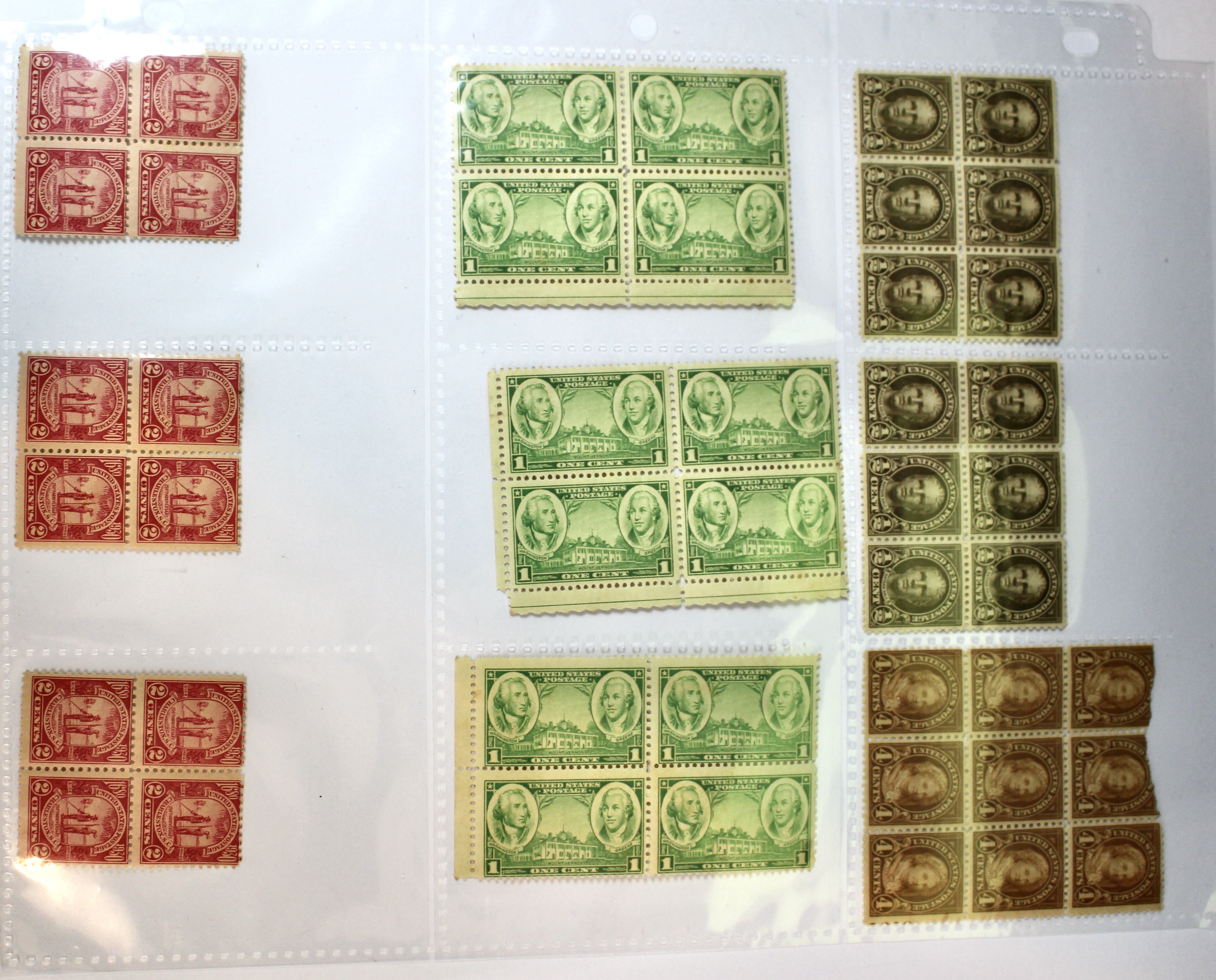 Very Large Group of Mint Condition U.S. Postage Stamps, 1920s through 1940s