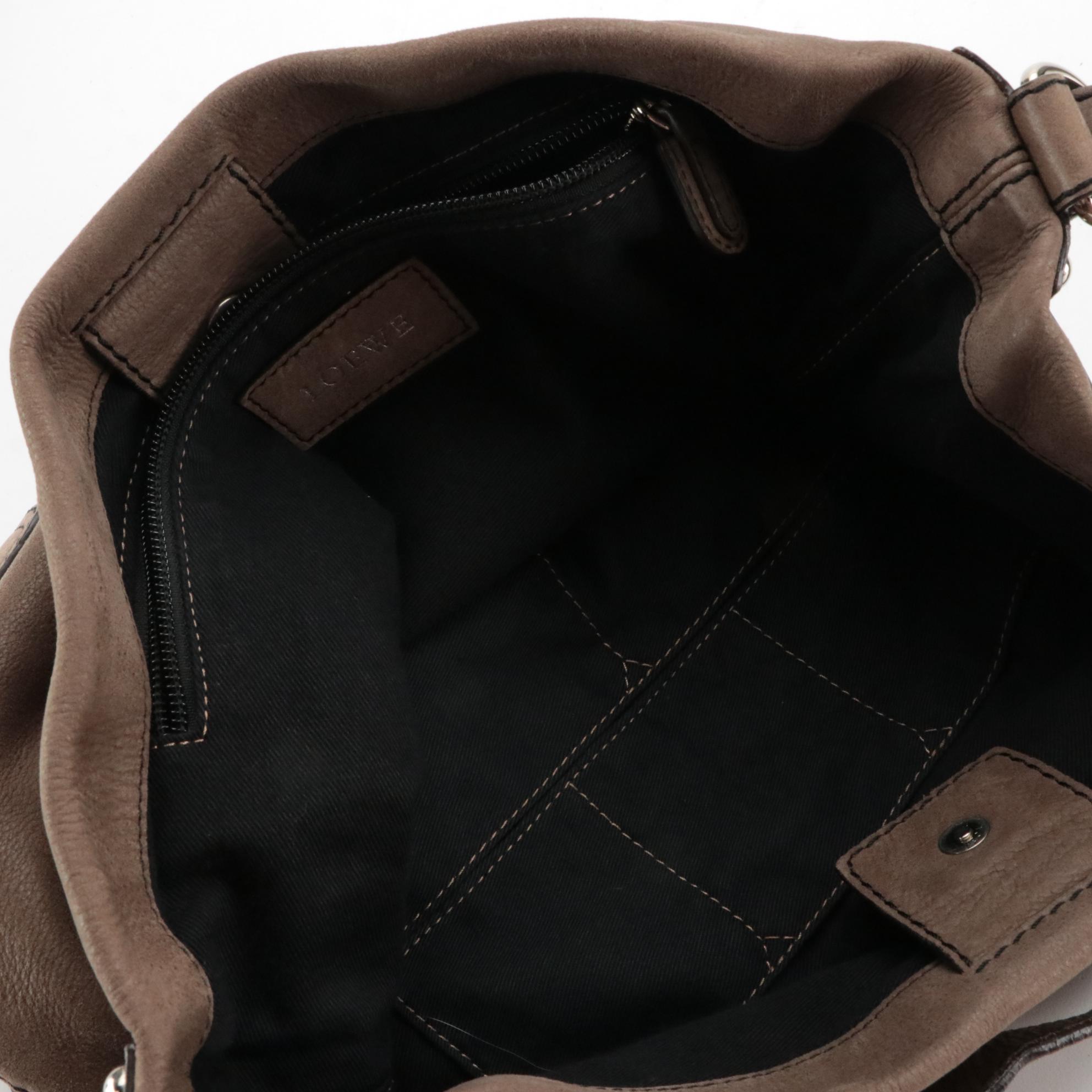 Loewe Anagram Mocha Brown Leather Shoulder Bag