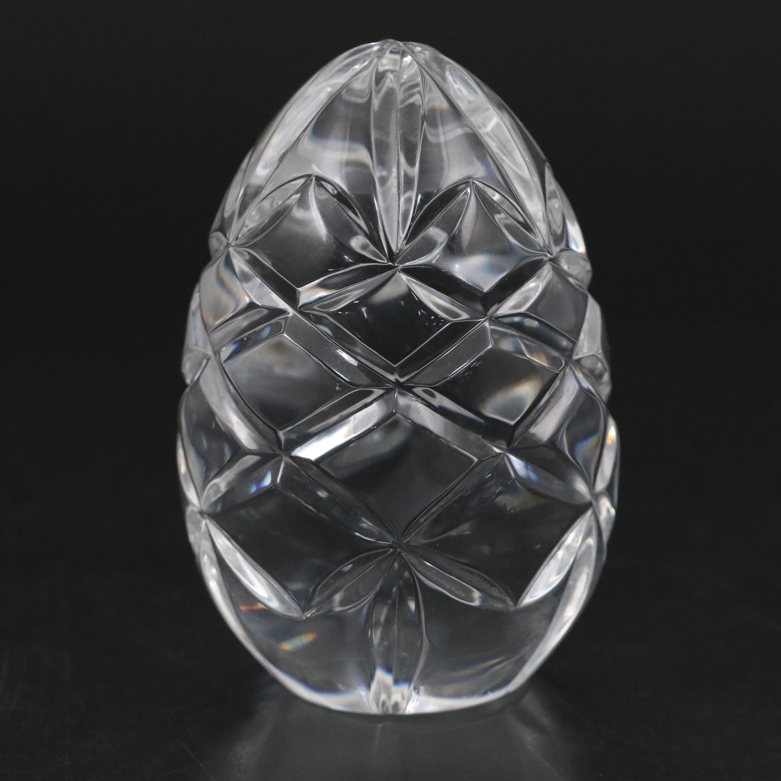Slovenian Rogaška Crystal Egg Paperweight