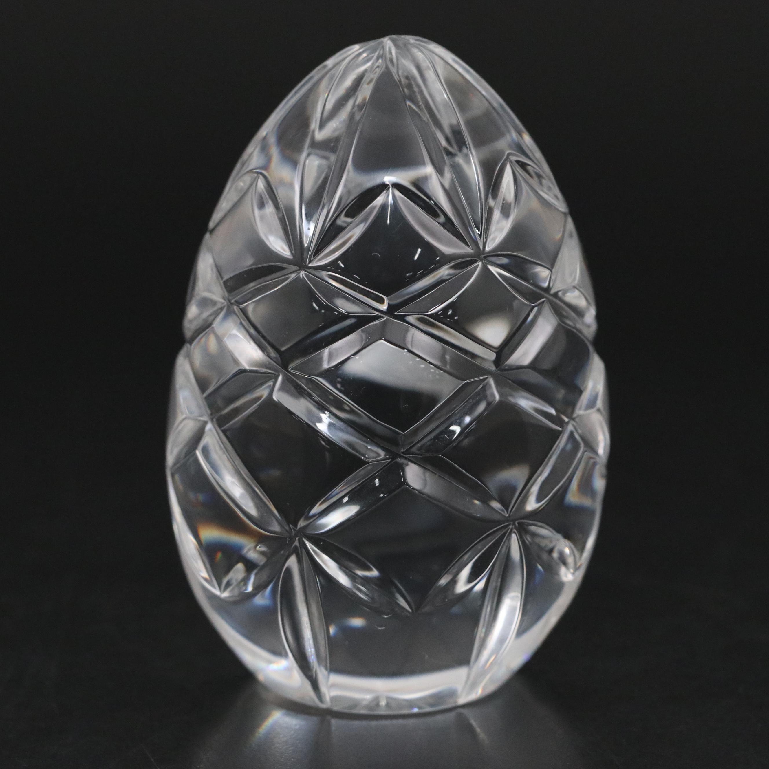 Slovenian Rogaška Crystal Egg Paperweight