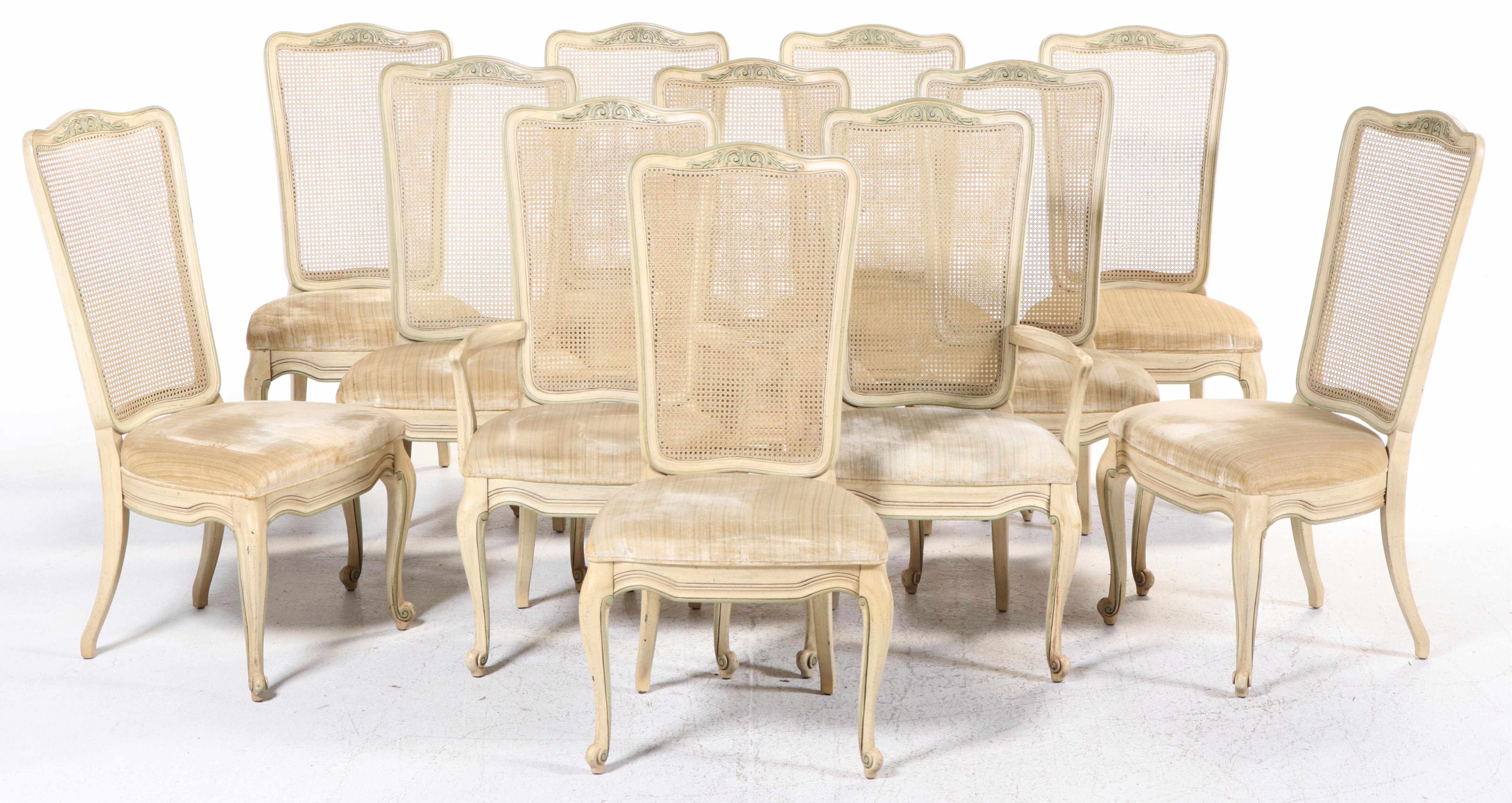 Thirteen Piece White Furniture Co. French Provincial Style Dining Set