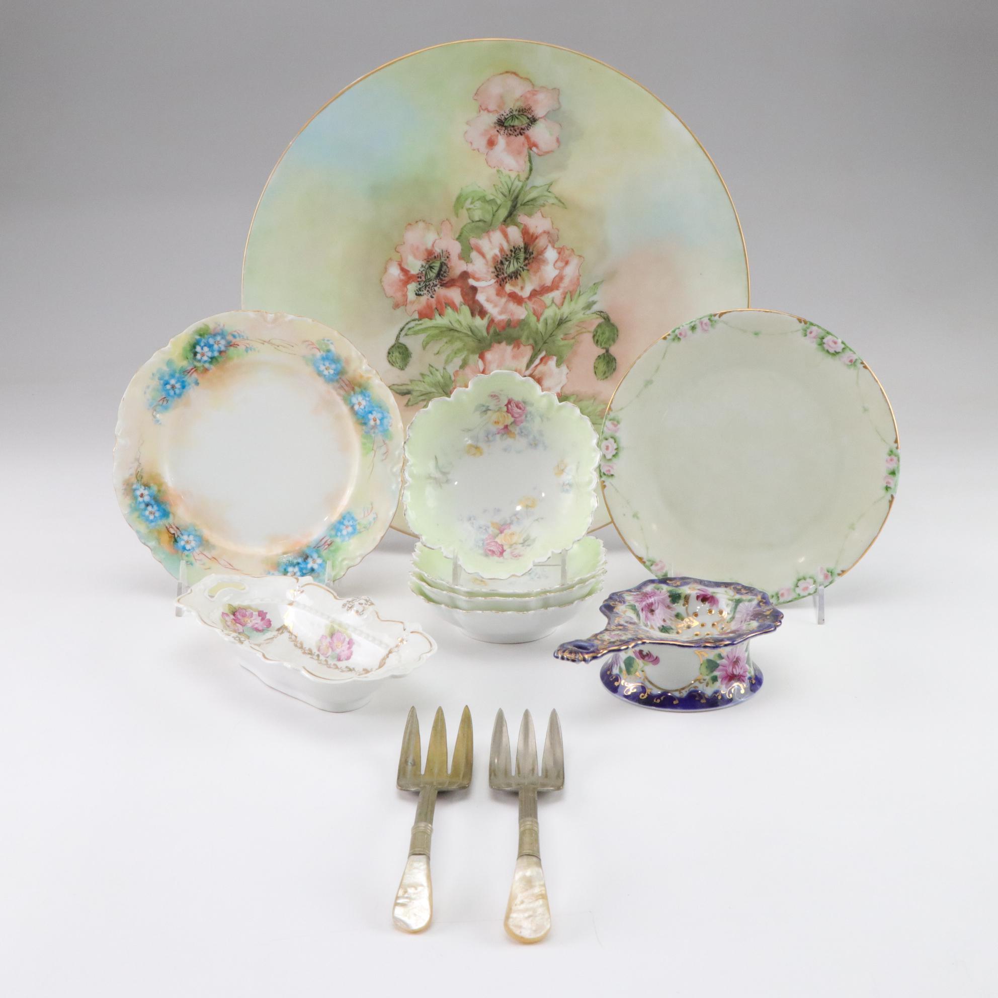 Gilt Porcelain Dishware Featuring Haviland, Hertel Jacob and More