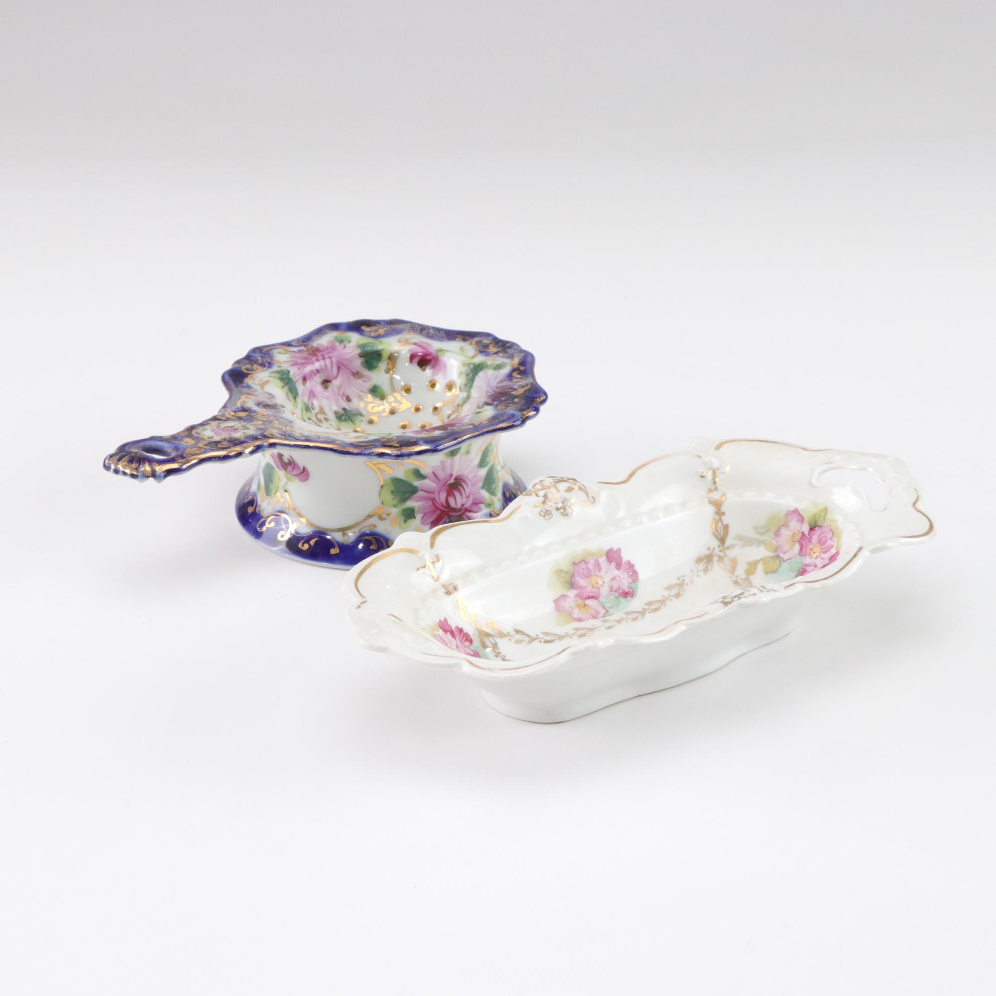 Gilt Porcelain Dishware Featuring Haviland, Hertel Jacob and More