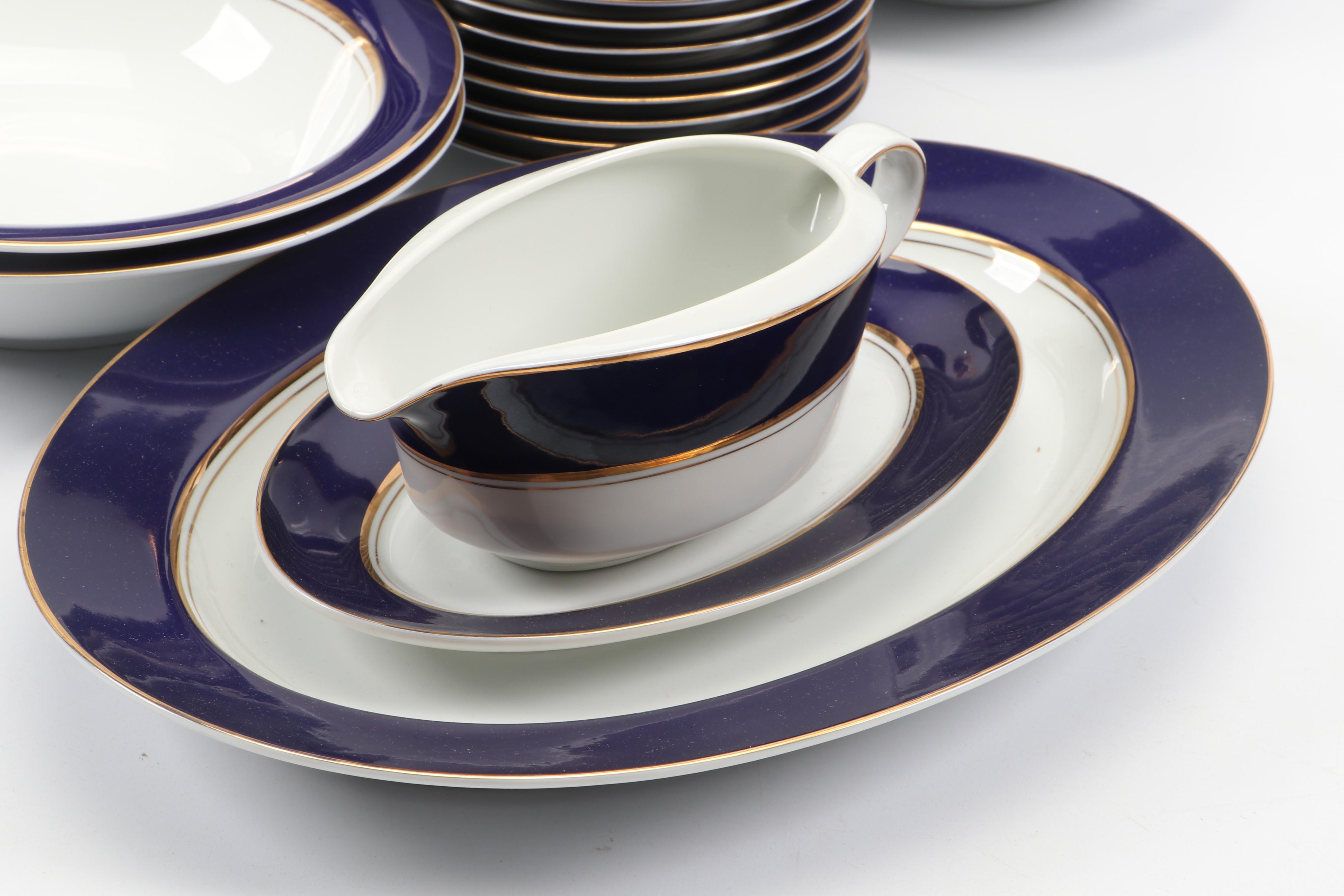 Cathy Hardwick for Mikasa "Royal Cobalt" Porcelain Dinnerware, 1981
