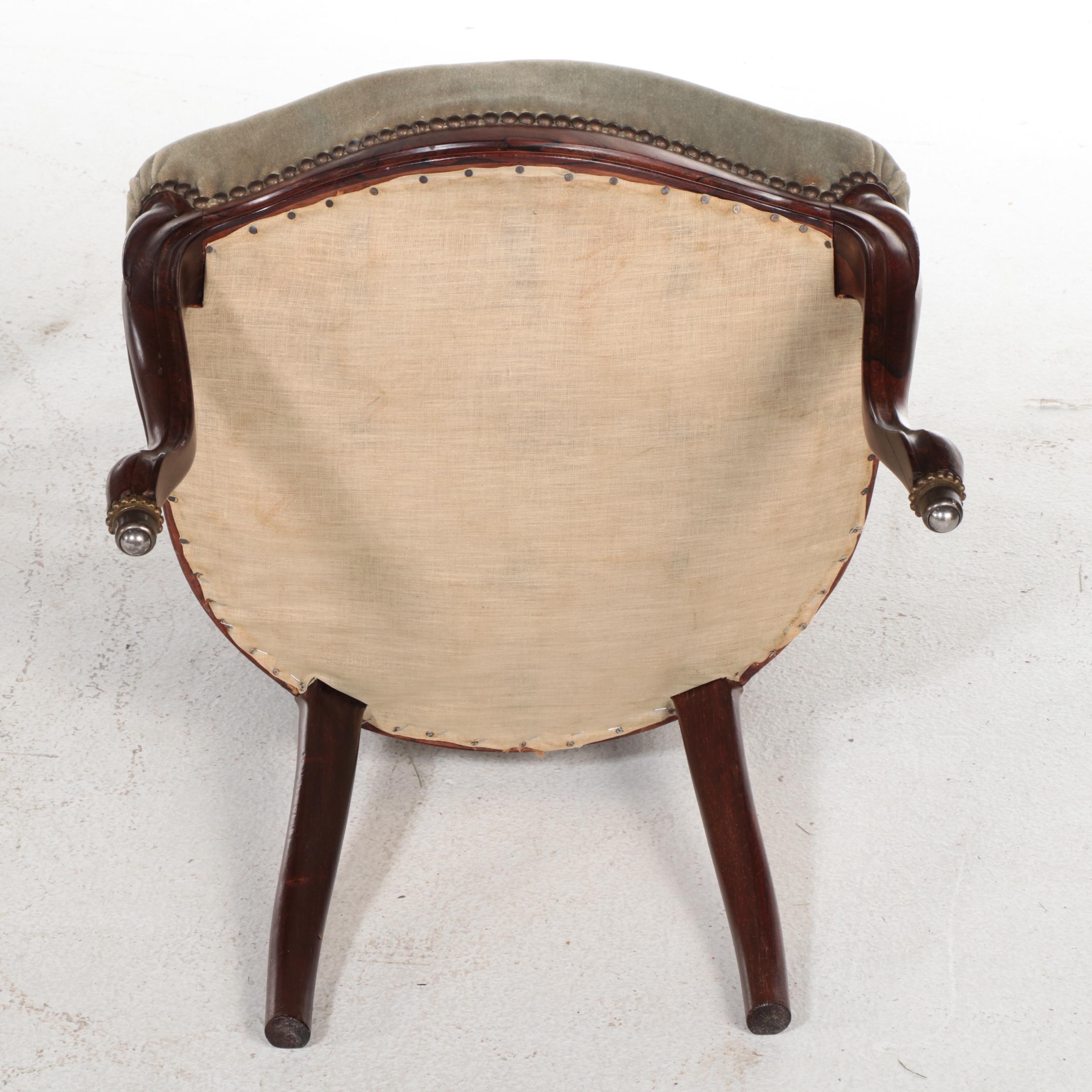 Four Rococo Revival Rosewood and Parcel-Ebonized Parlor Chairs, Circa 1870