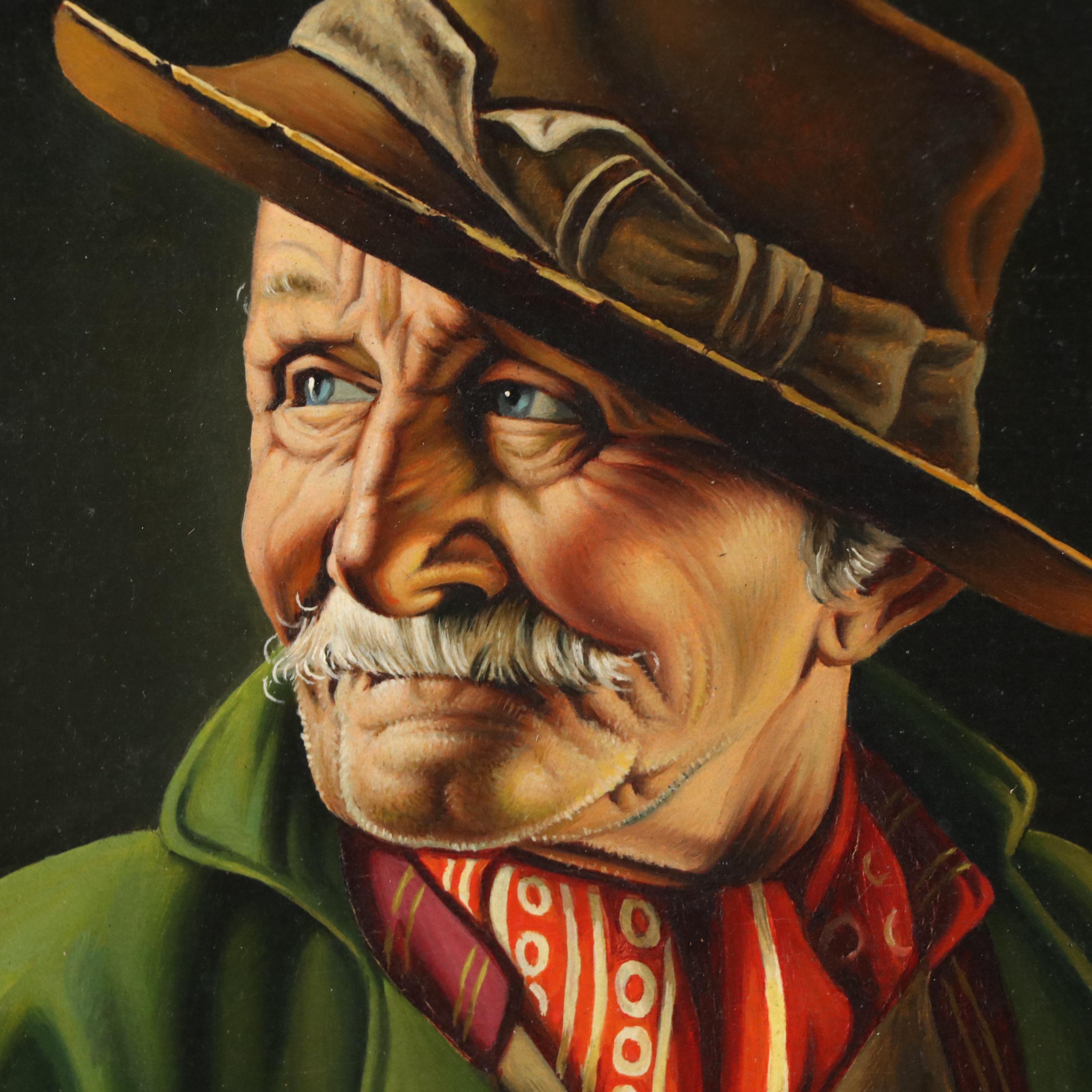 Inge Wölfle Portrait Oil Painting of Old Man