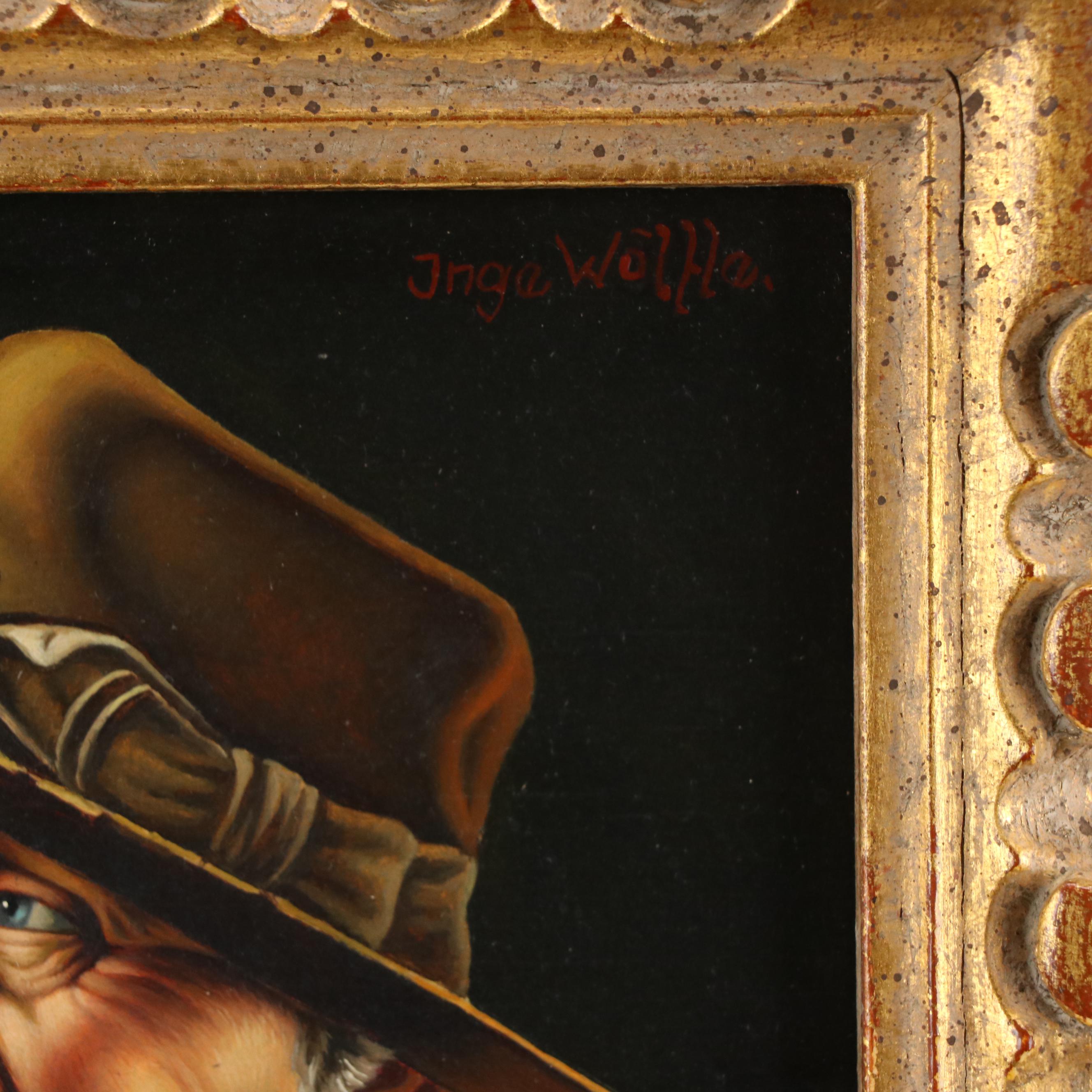 Inge Wölfle Portrait Oil Painting of Old Man