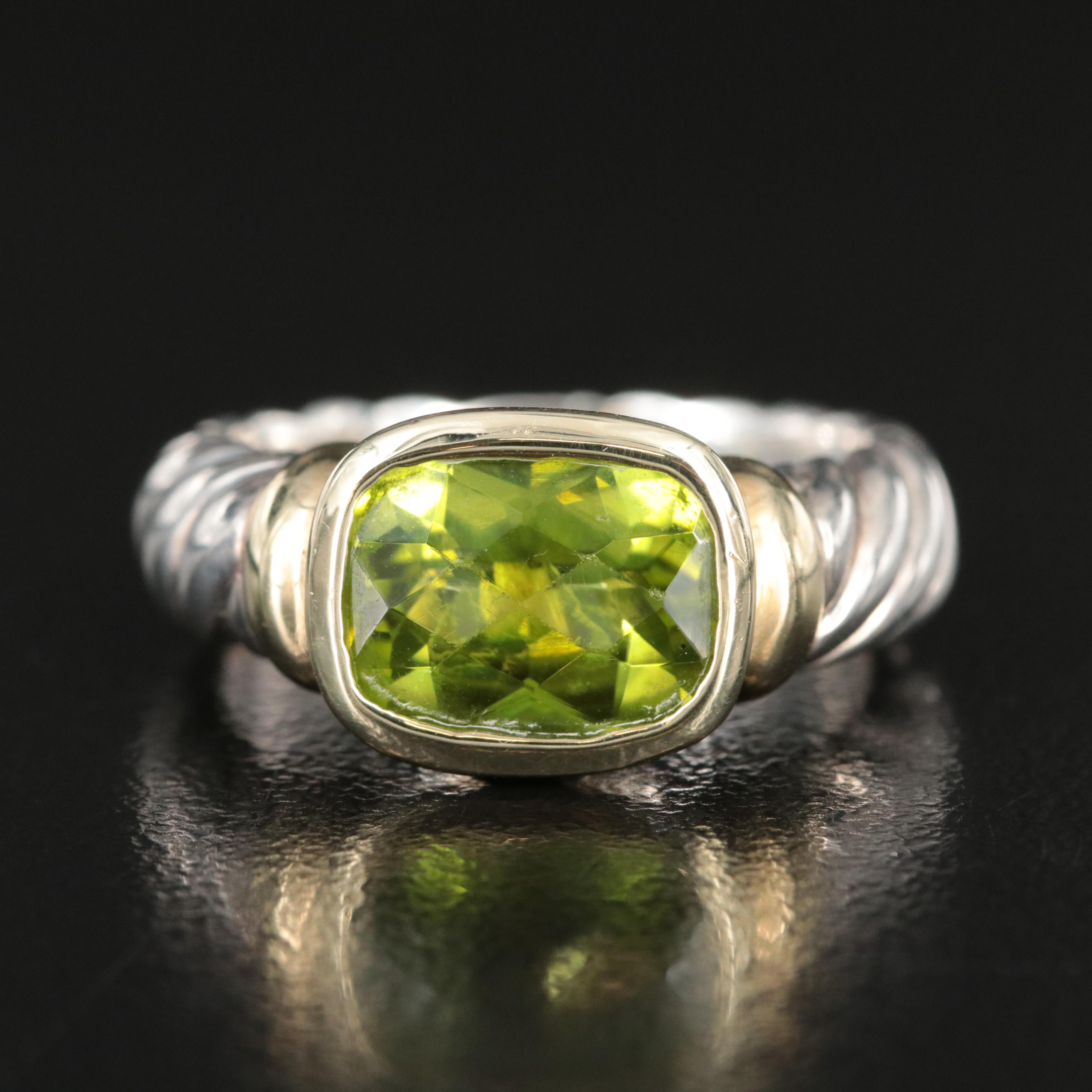 Sterling popular Silver/14k D.Y. Peridot Ring