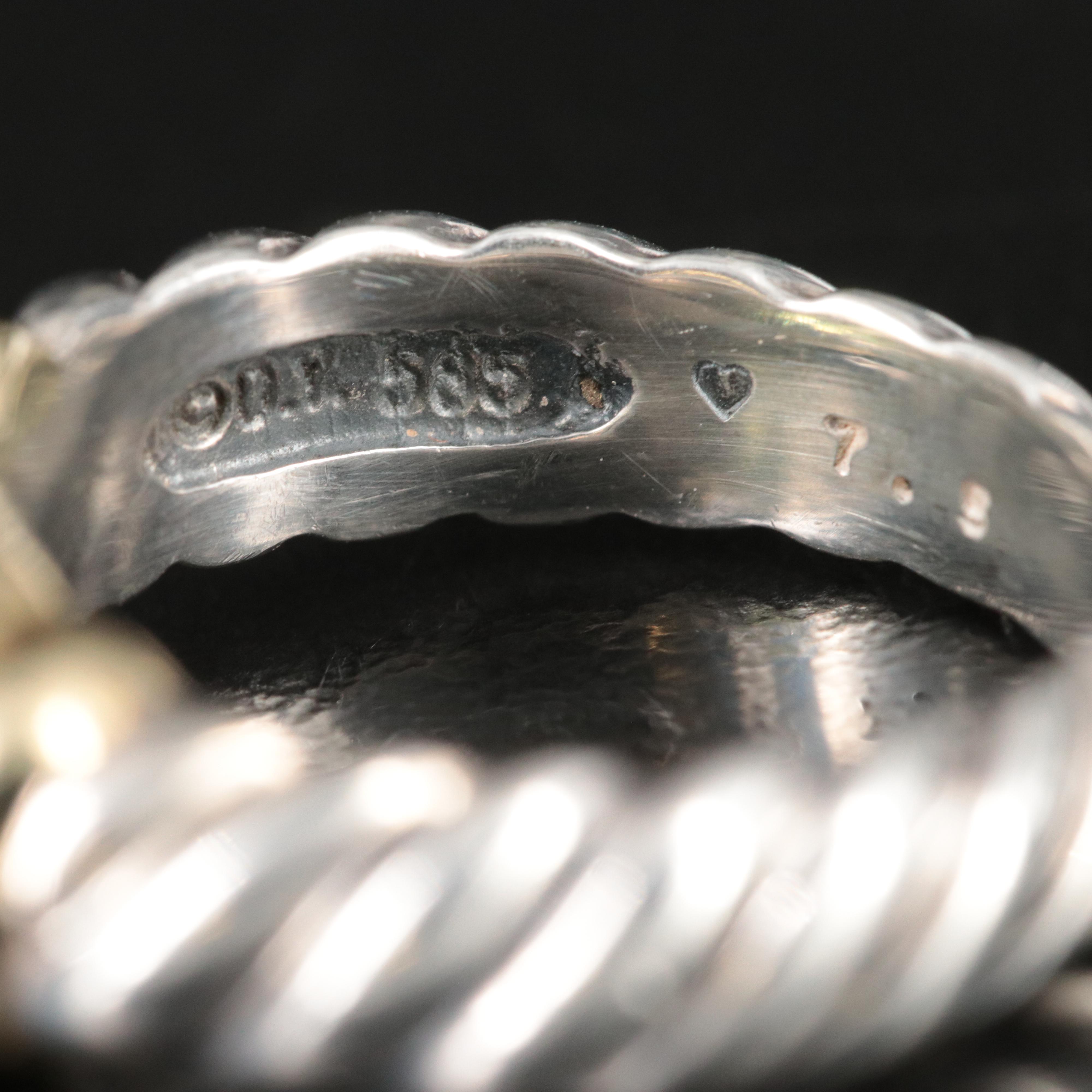 David Yurman Noblesse Sterling, 14K and Peridot RIng