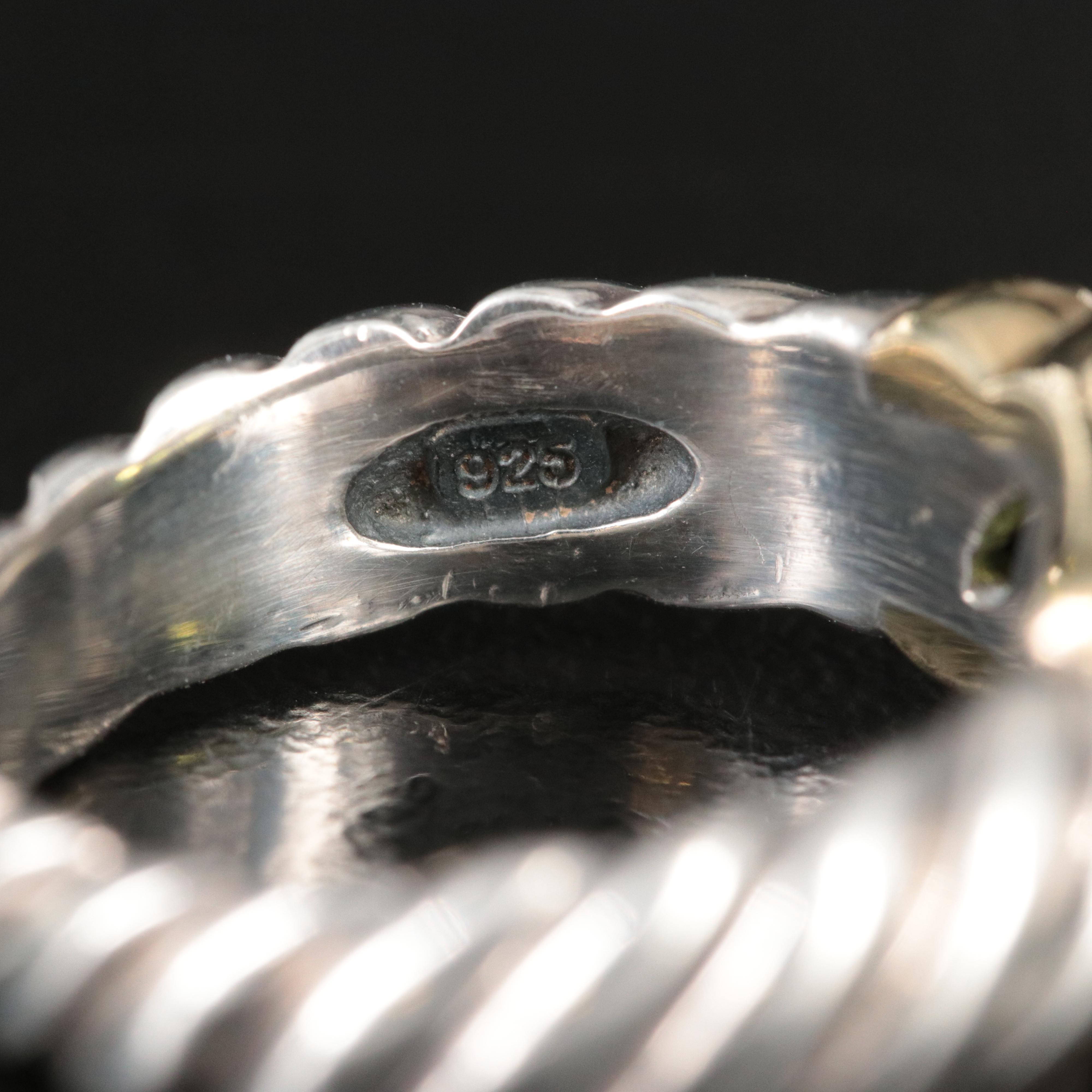 David Yurman Noblesse Sterling, 14K and Peridot RIng