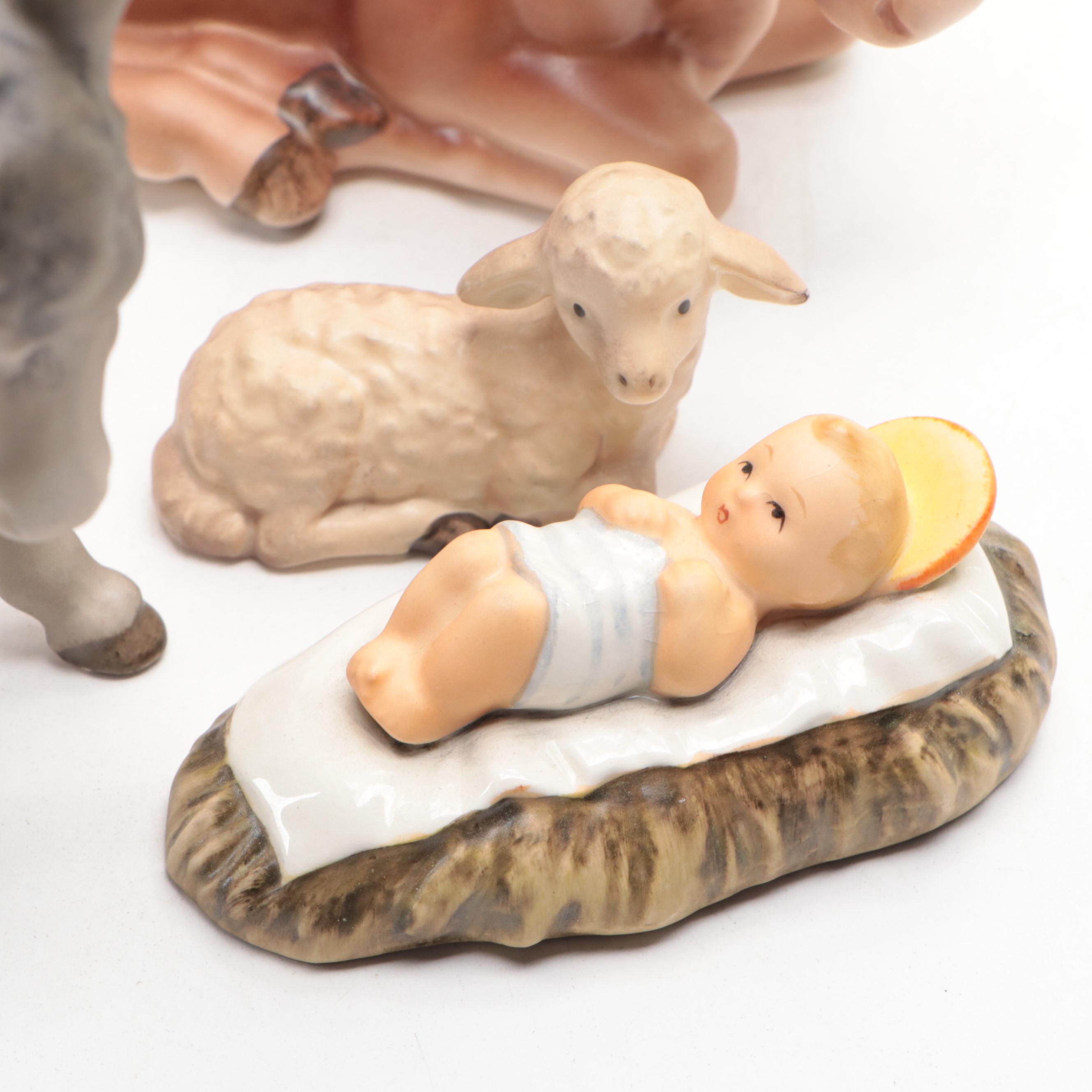 Goebel Hummel Porcelain Nativity Figurines, Mid-20th Century