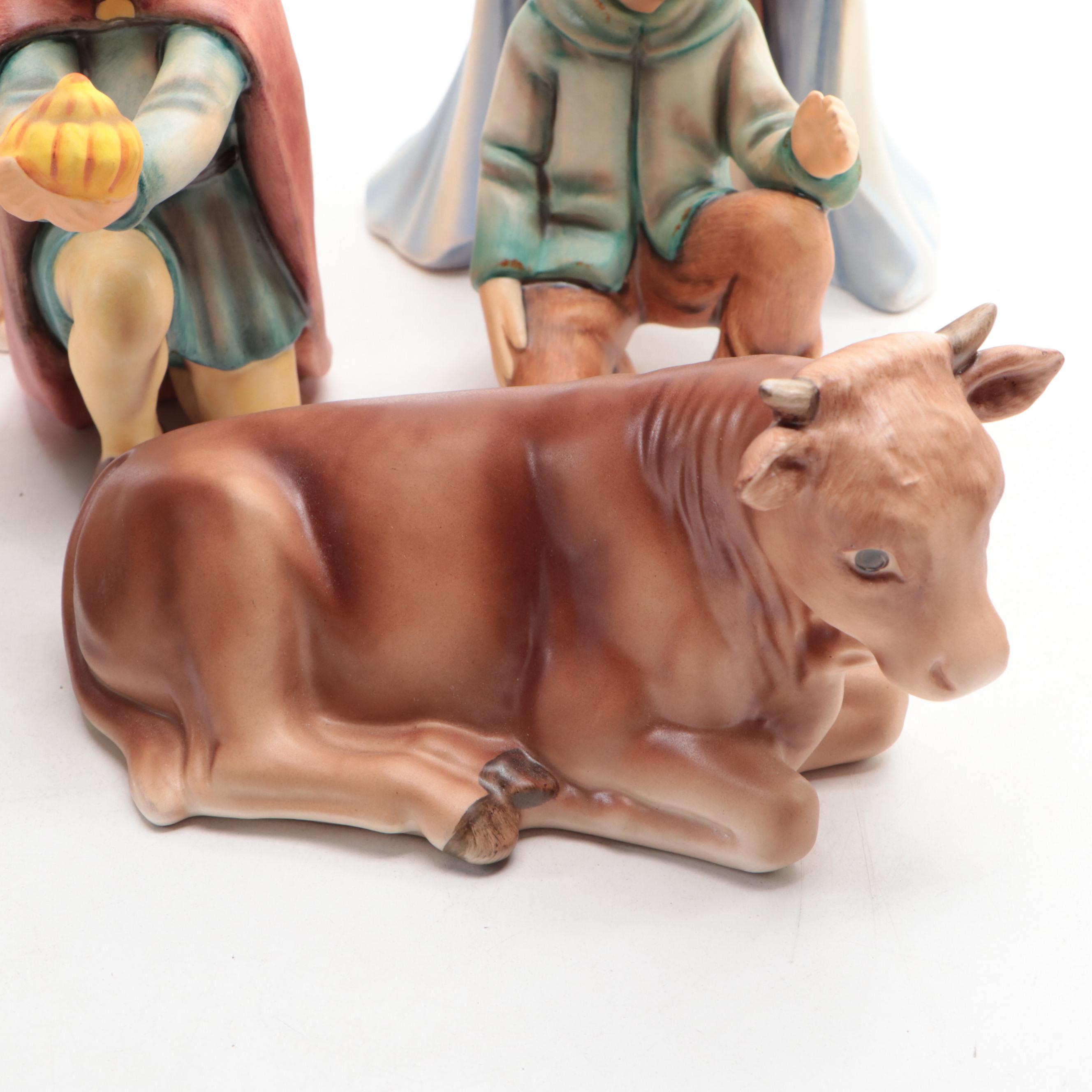 Goebel Hummel Porcelain Nativity Figurines, Mid-20th Century