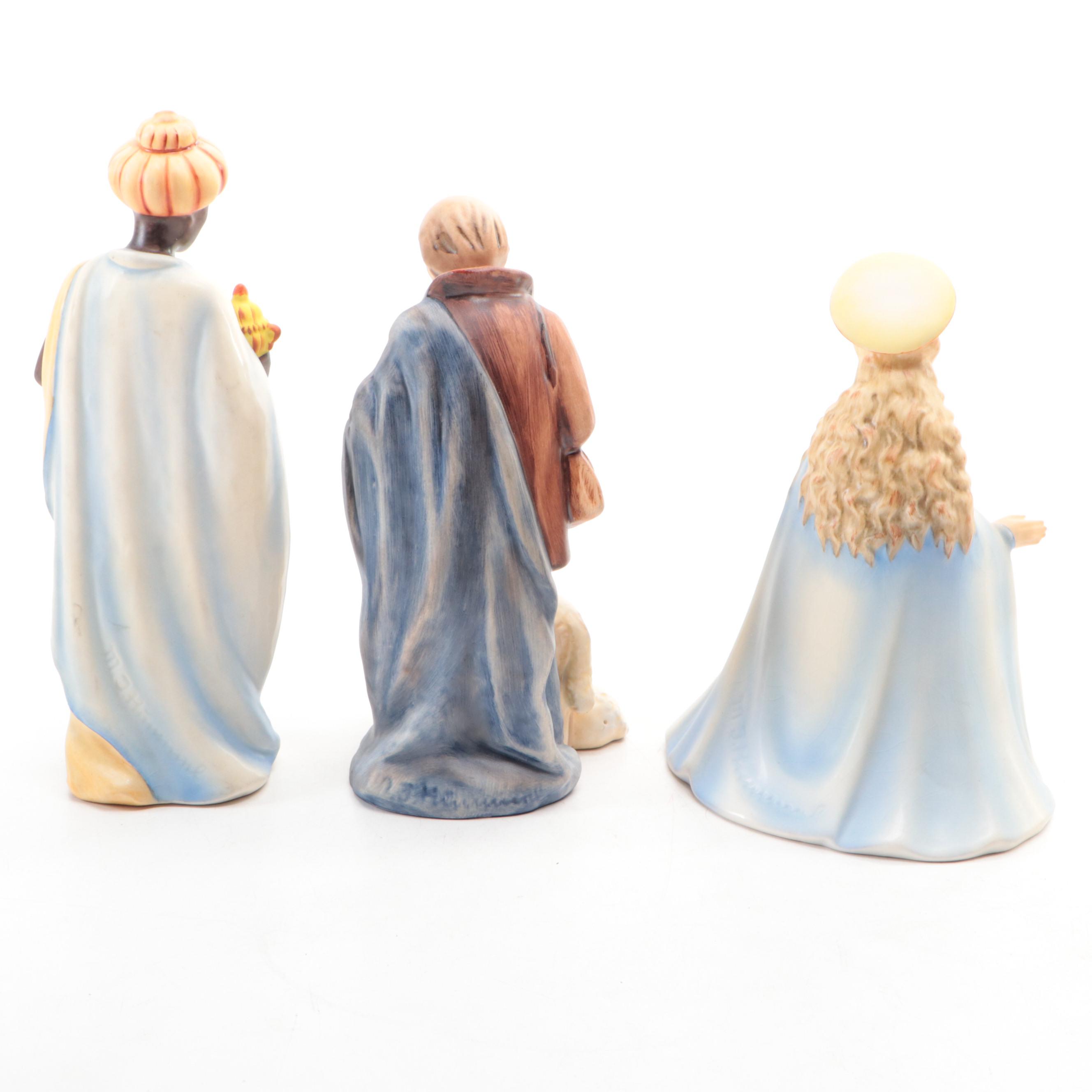 Goebel Hummel Porcelain Nativity Figurines, Mid-20th Century