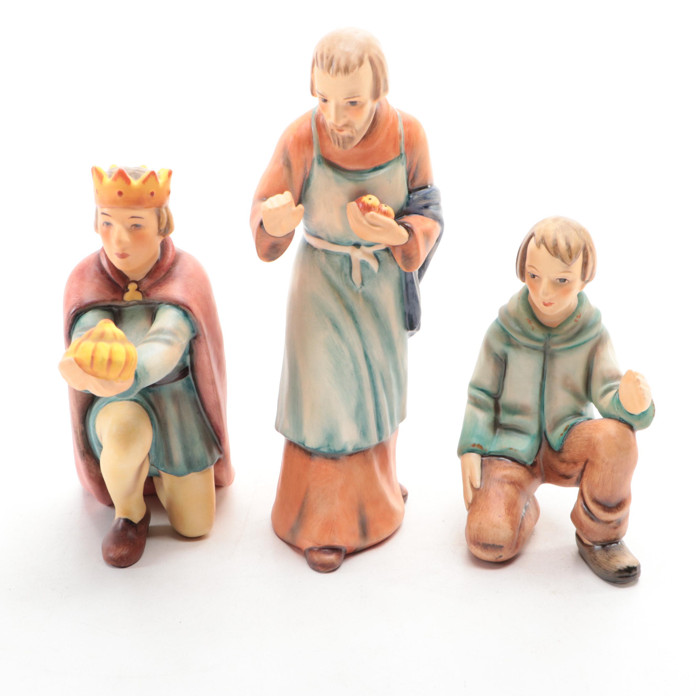 Goebel Hummel Porcelain Nativity Figurines, Mid-20th Century