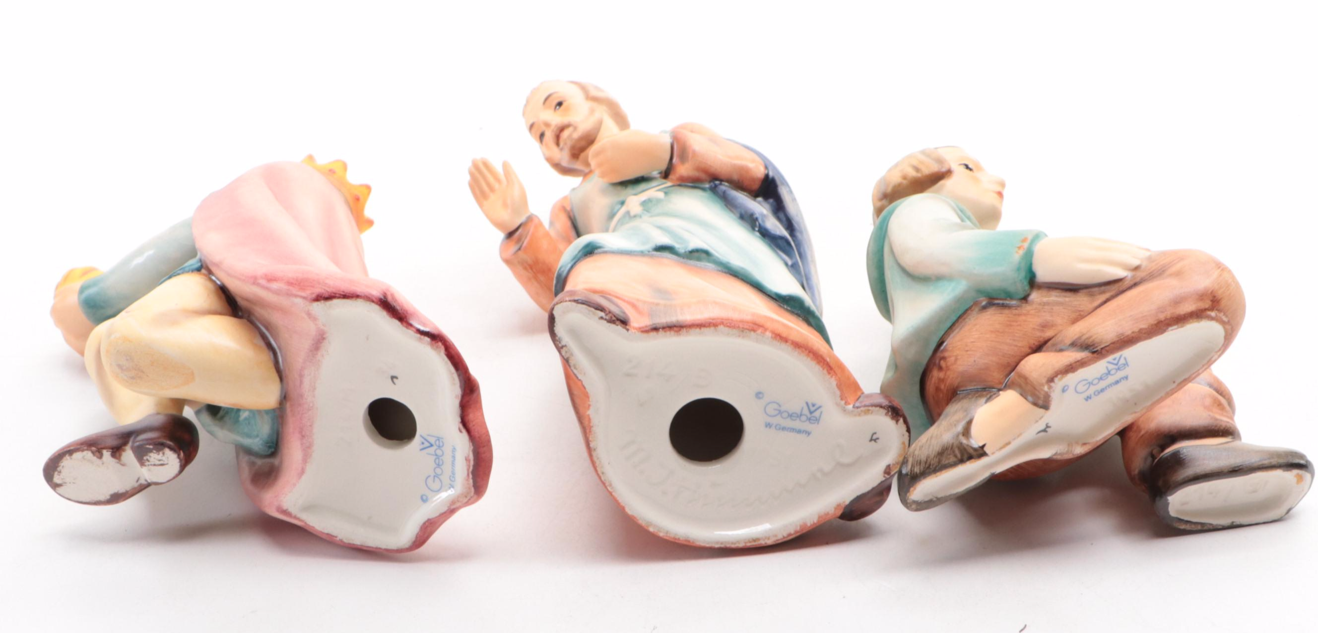 Goebel Hummel Porcelain Nativity Figurines, Mid-20th Century