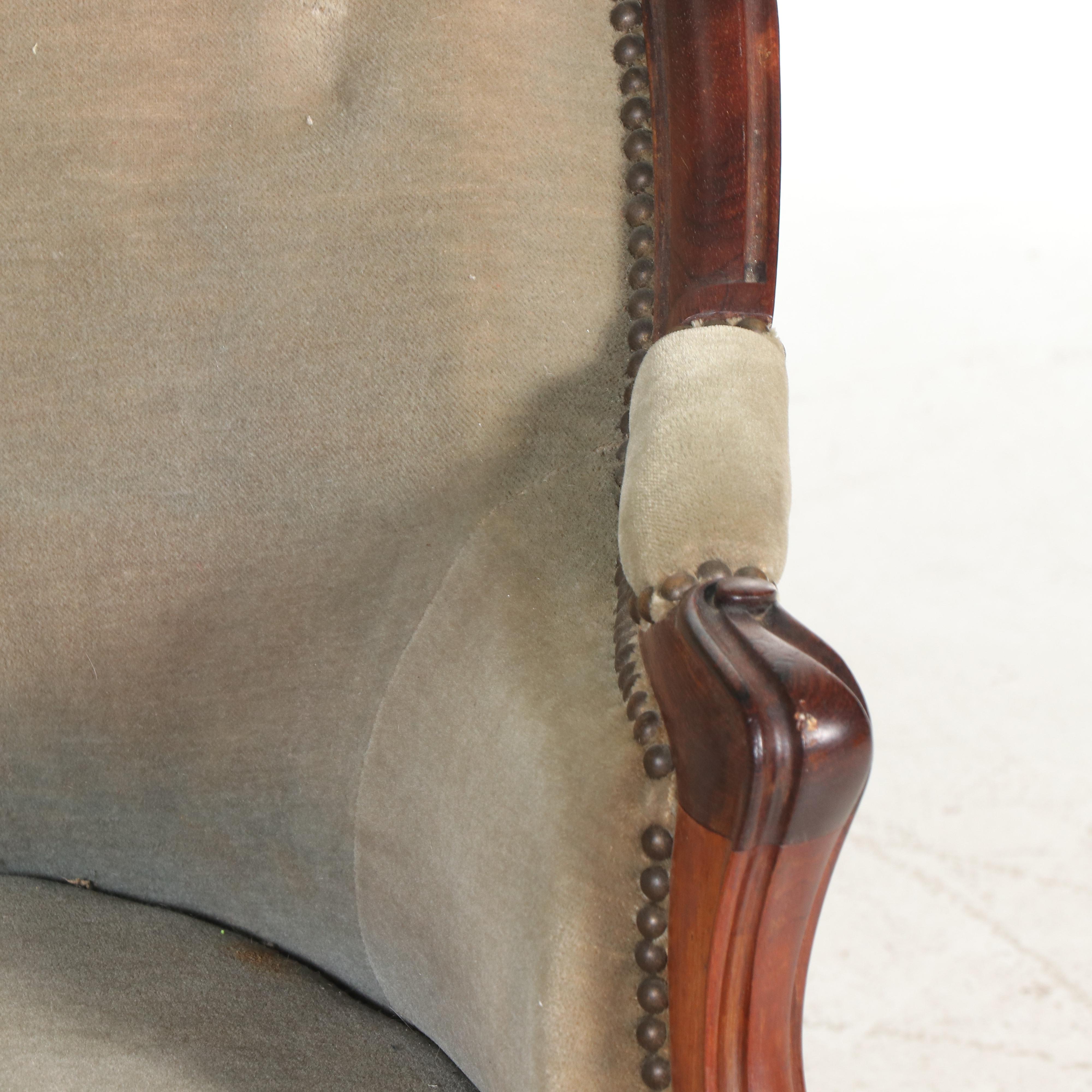 Rococo Revival Rosewood and Parcel-Ebonized Settee, circa 1870