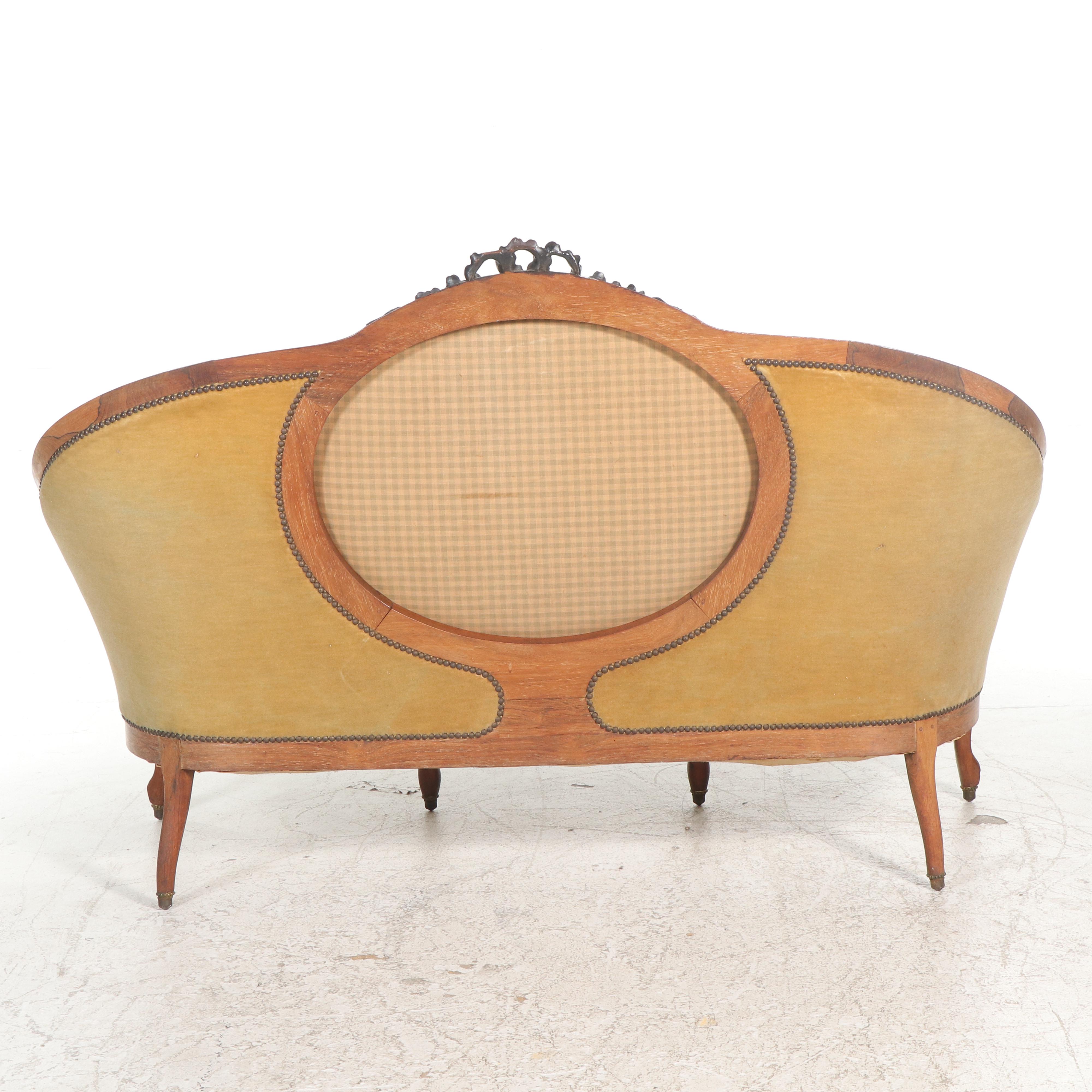 Rococo Revival Rosewood and Parcel-Ebonized Settee, circa 1870