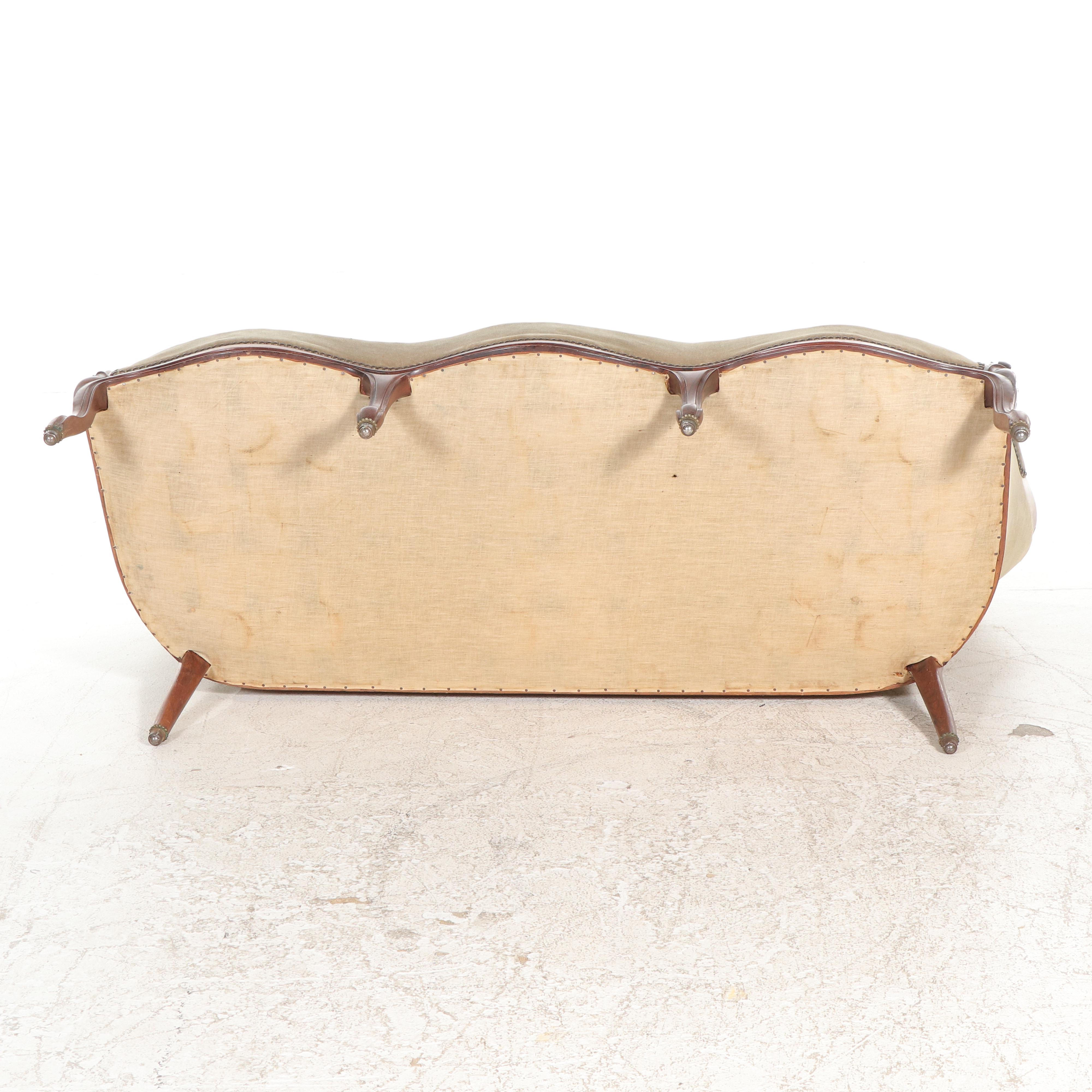 Rococo Revival Rosewood and Parcel-Ebonized Settee, circa 1870