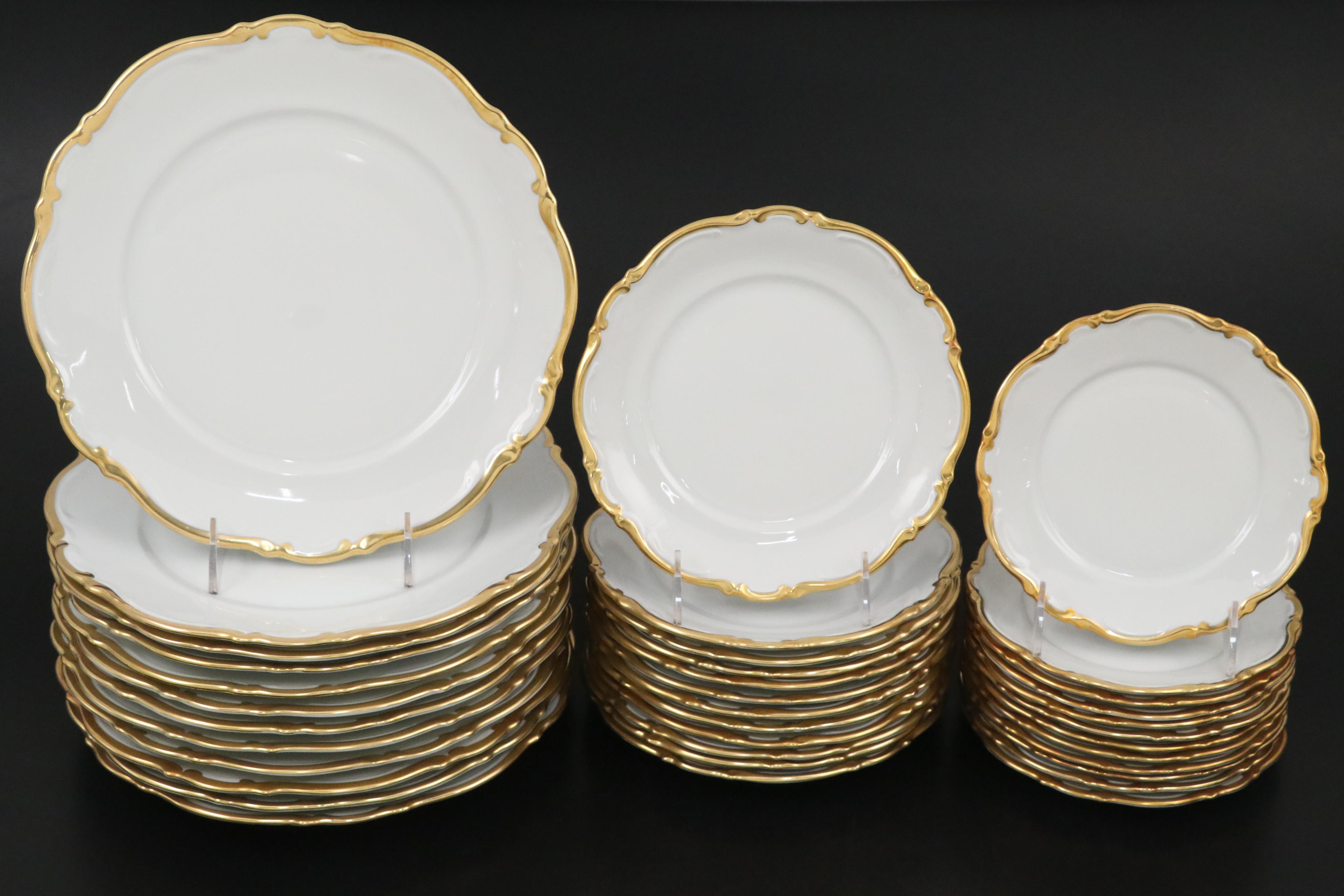 Mitterteich "Golden Lark" Porcelain Dinnerware and Serving Pieces
