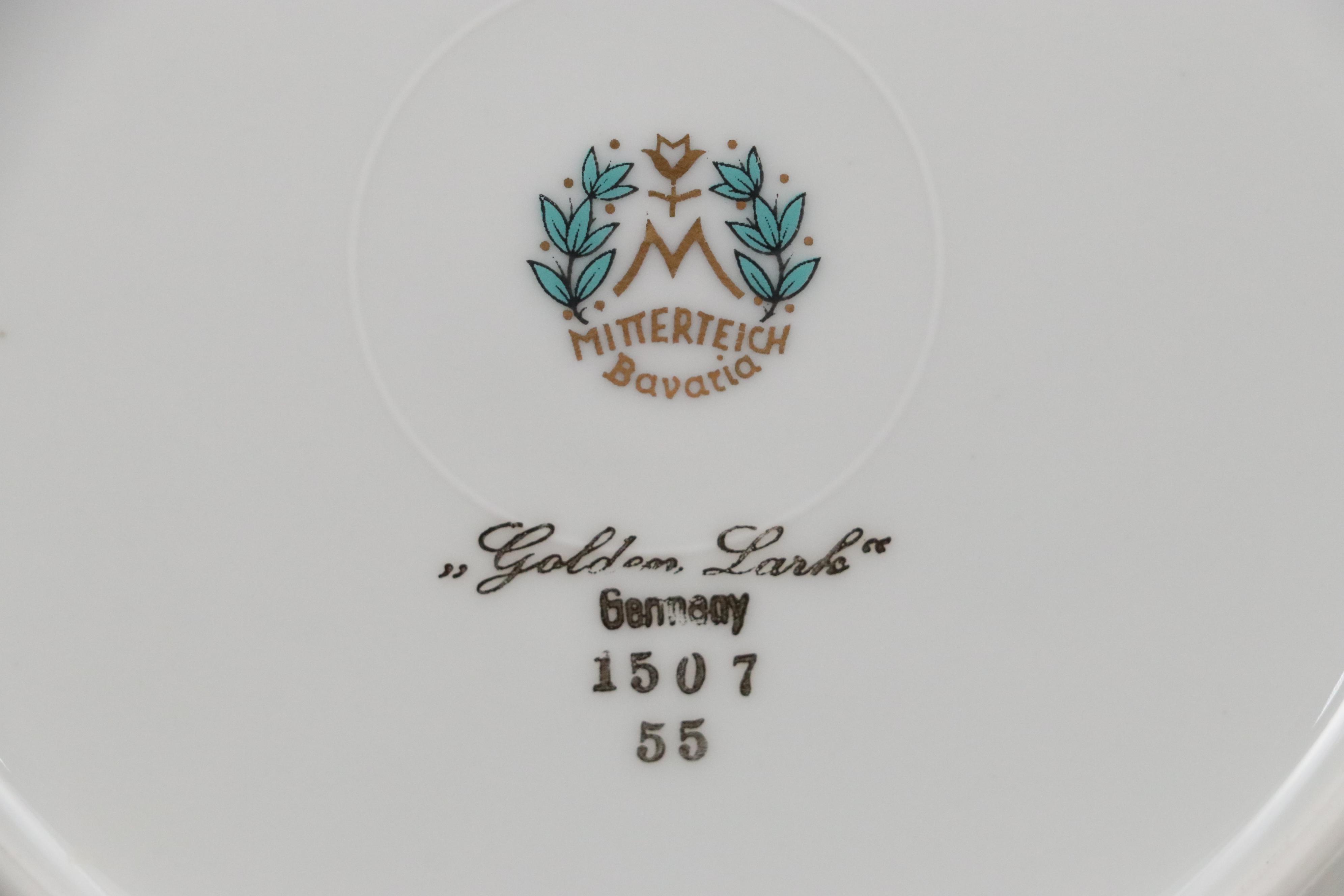 Mitterteich "Golden Lark" Porcelain Dinnerware and Serving Pieces