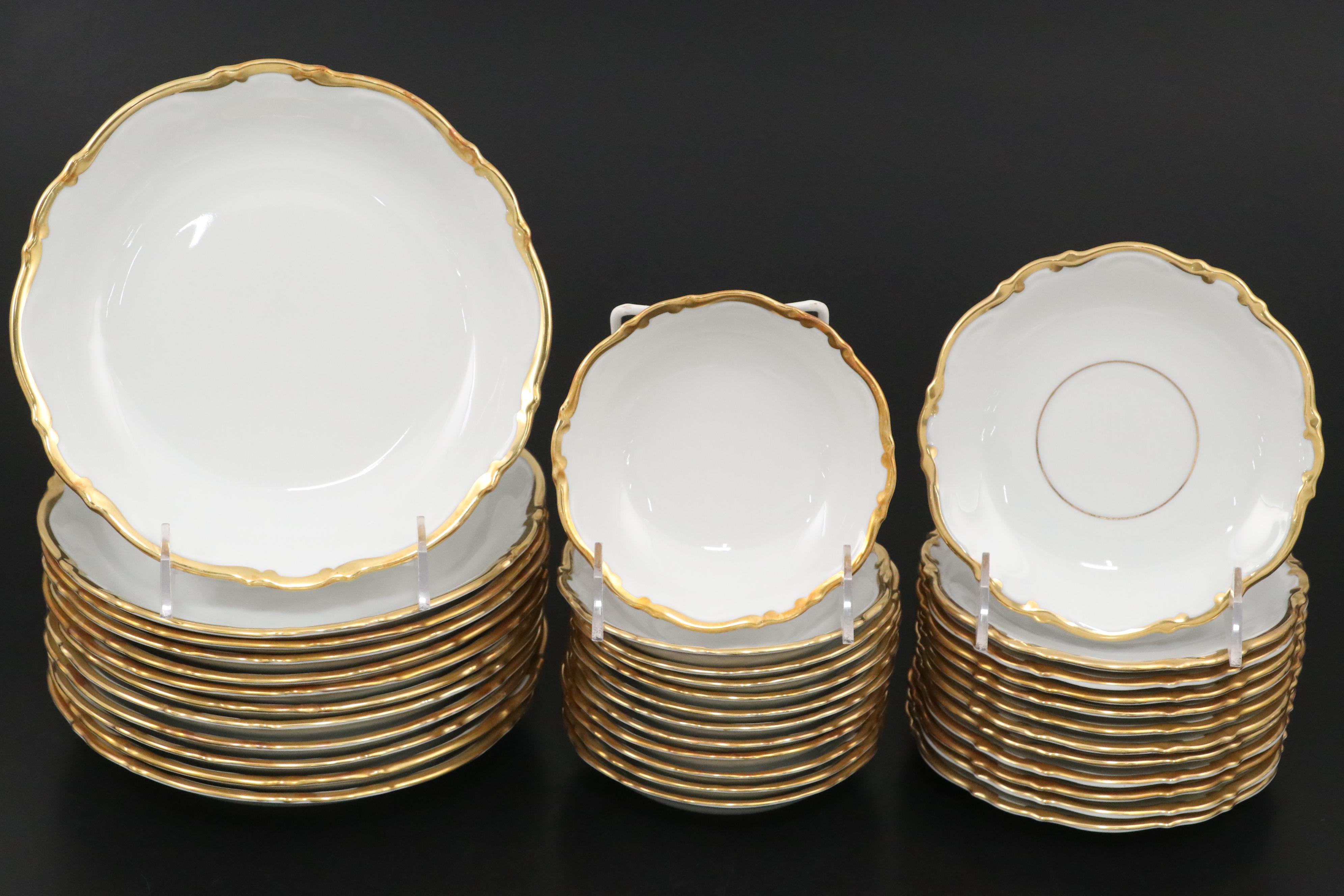 Mitterteich "Golden Lark" Porcelain Dinnerware and Serving Pieces
