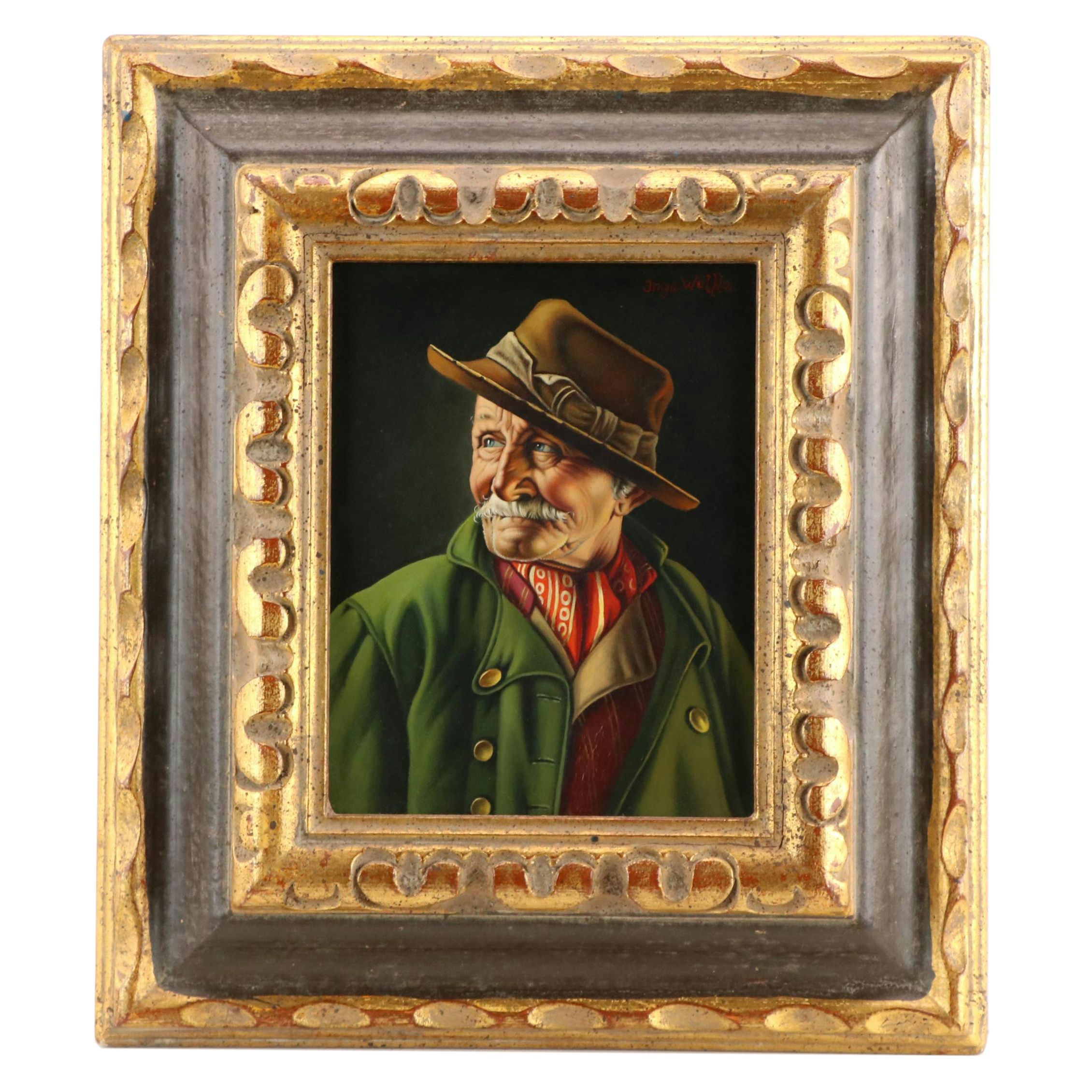 Inge Wölfle Portrait Oil Painting of Old Man