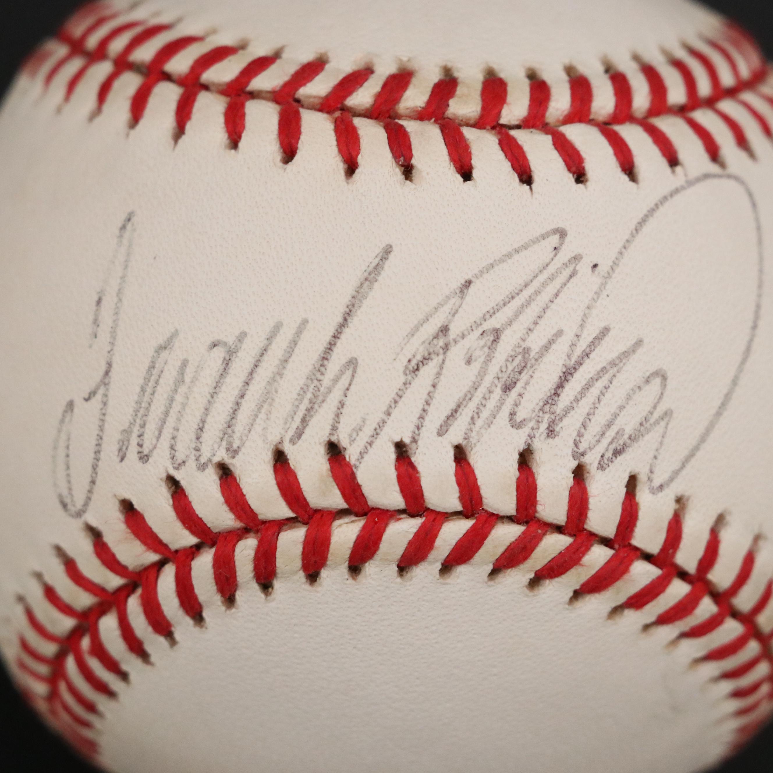 Frank Robinson Signed Baseball and Rookie Card Cincinnati Reds Display