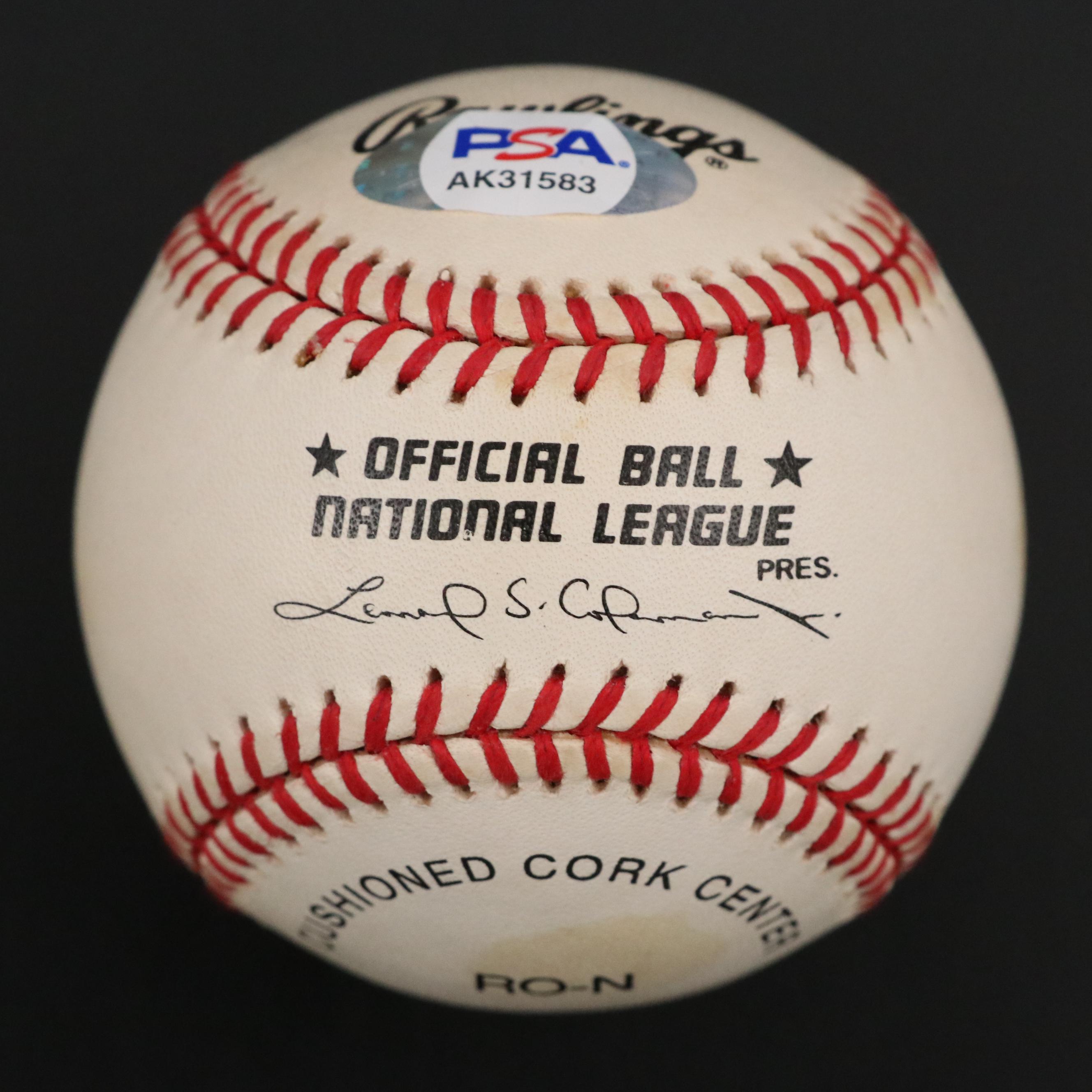 Frank Robinson Signed Baseball and Rookie Card Cincinnati Reds Display