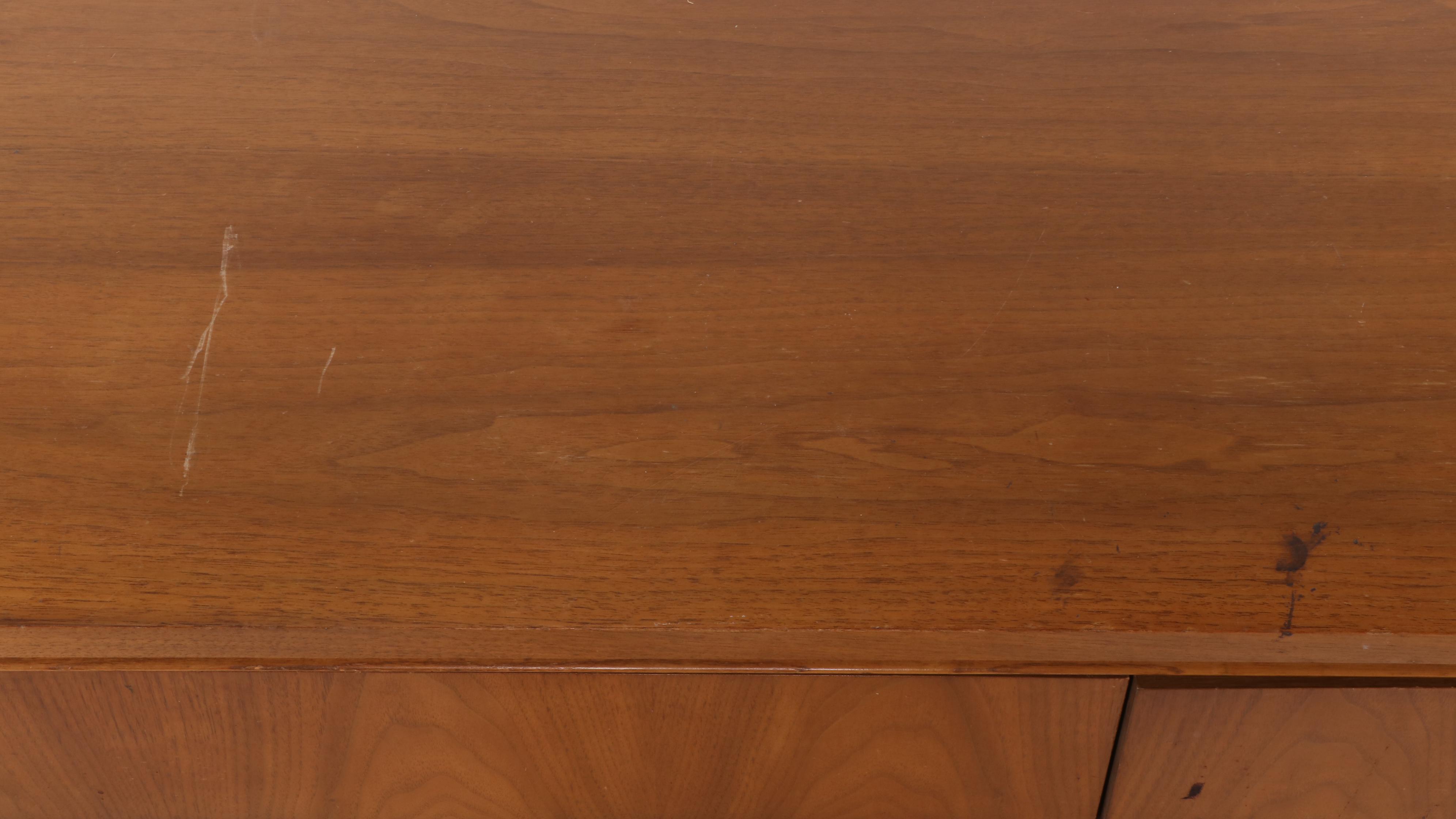 Dixie Furniture Mid Century Modern Walnut Nine-Drawer Dresser