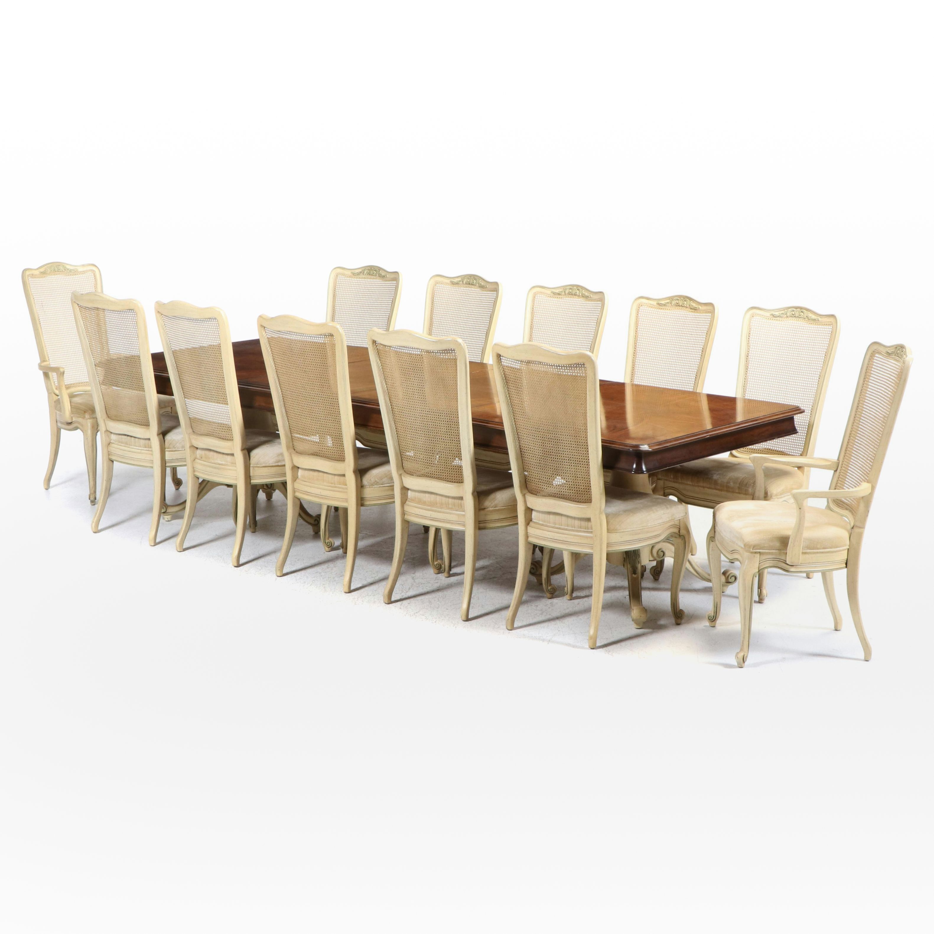 Thirteen Piece White Furniture Co. French Provincial Style Dining Set